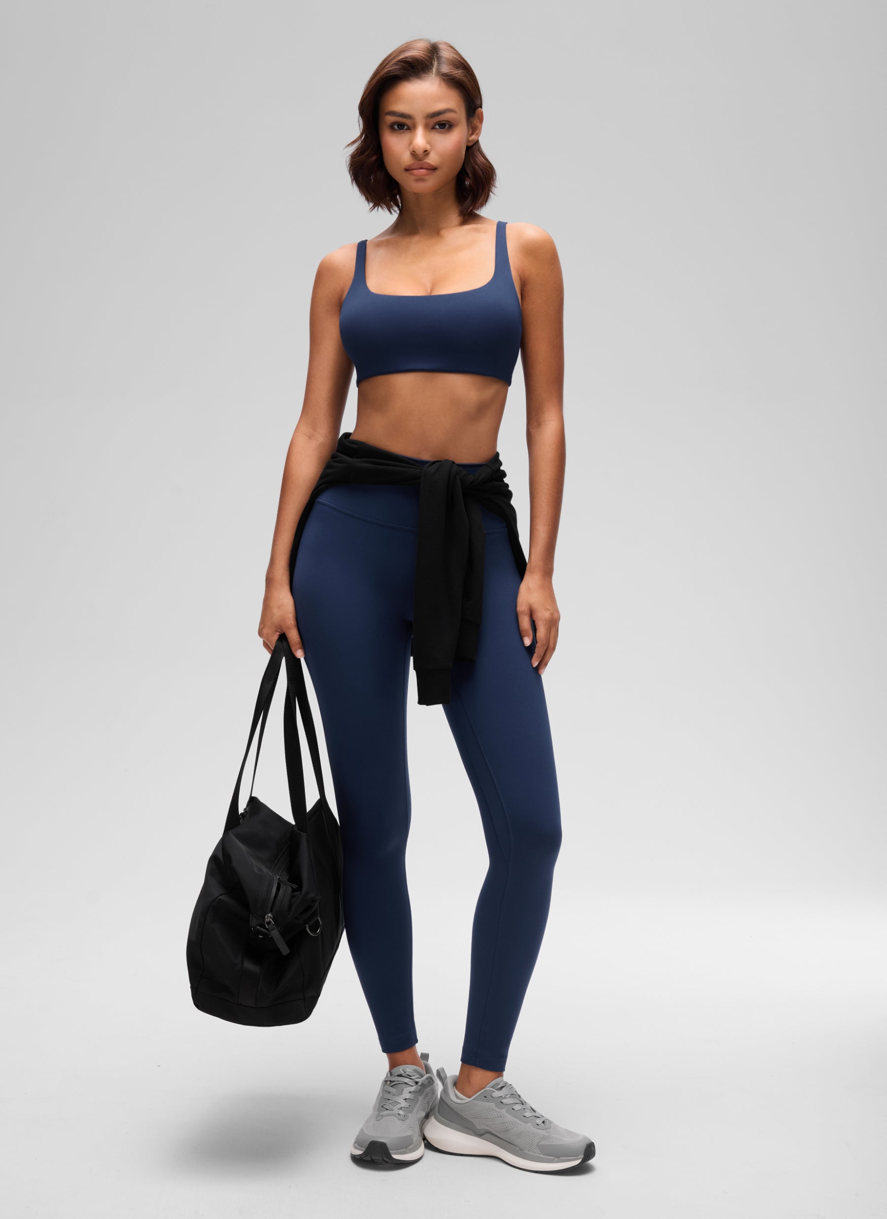 CRZ YOGA Damen Butterluxe Cami mit quadratischem Ausschnitt Mini-BH Club Blau