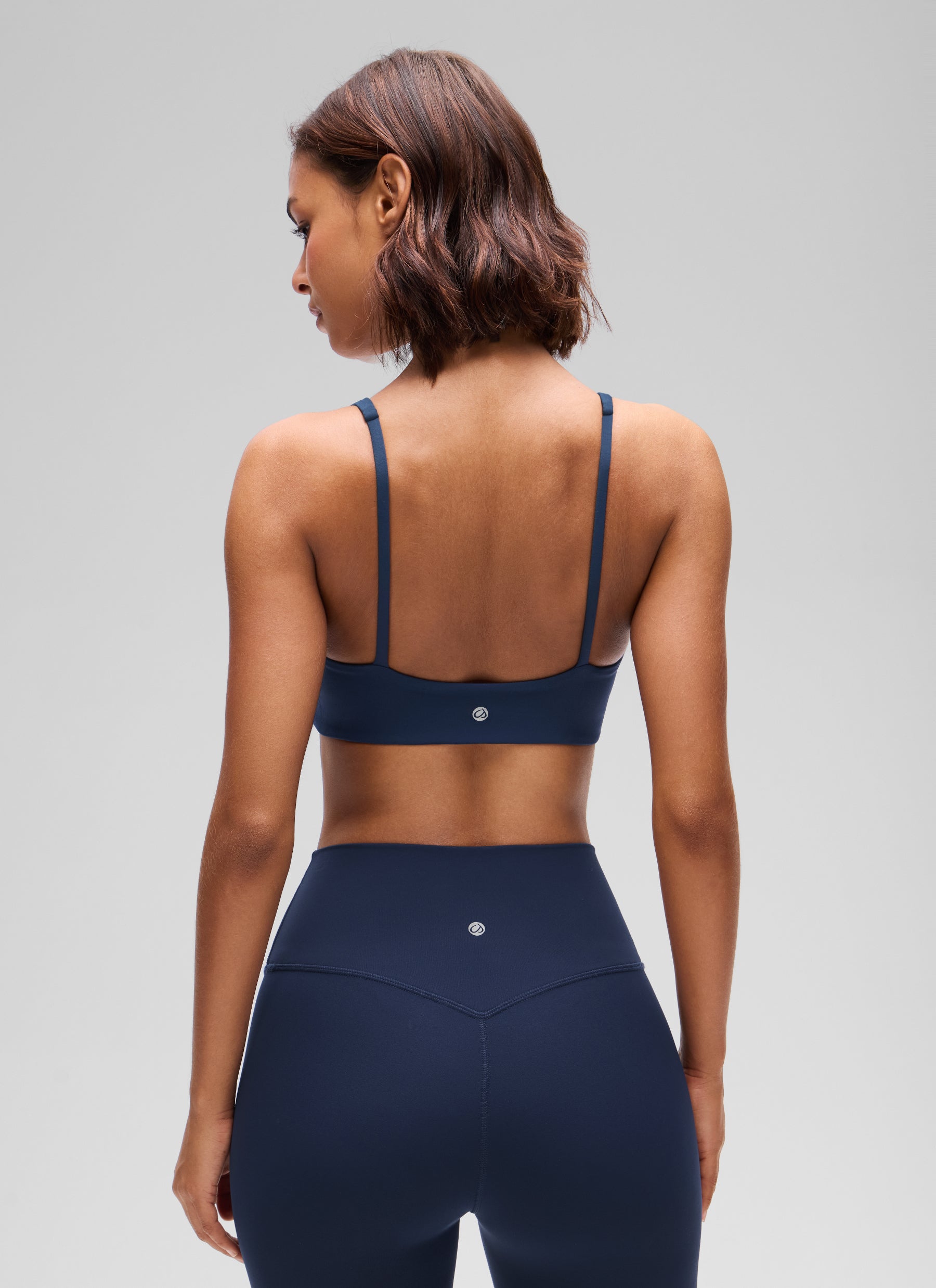 CRZ YOGA Damen Butterluxe Cami mit quadratischem Ausschnitt Mini-BH Club Blau