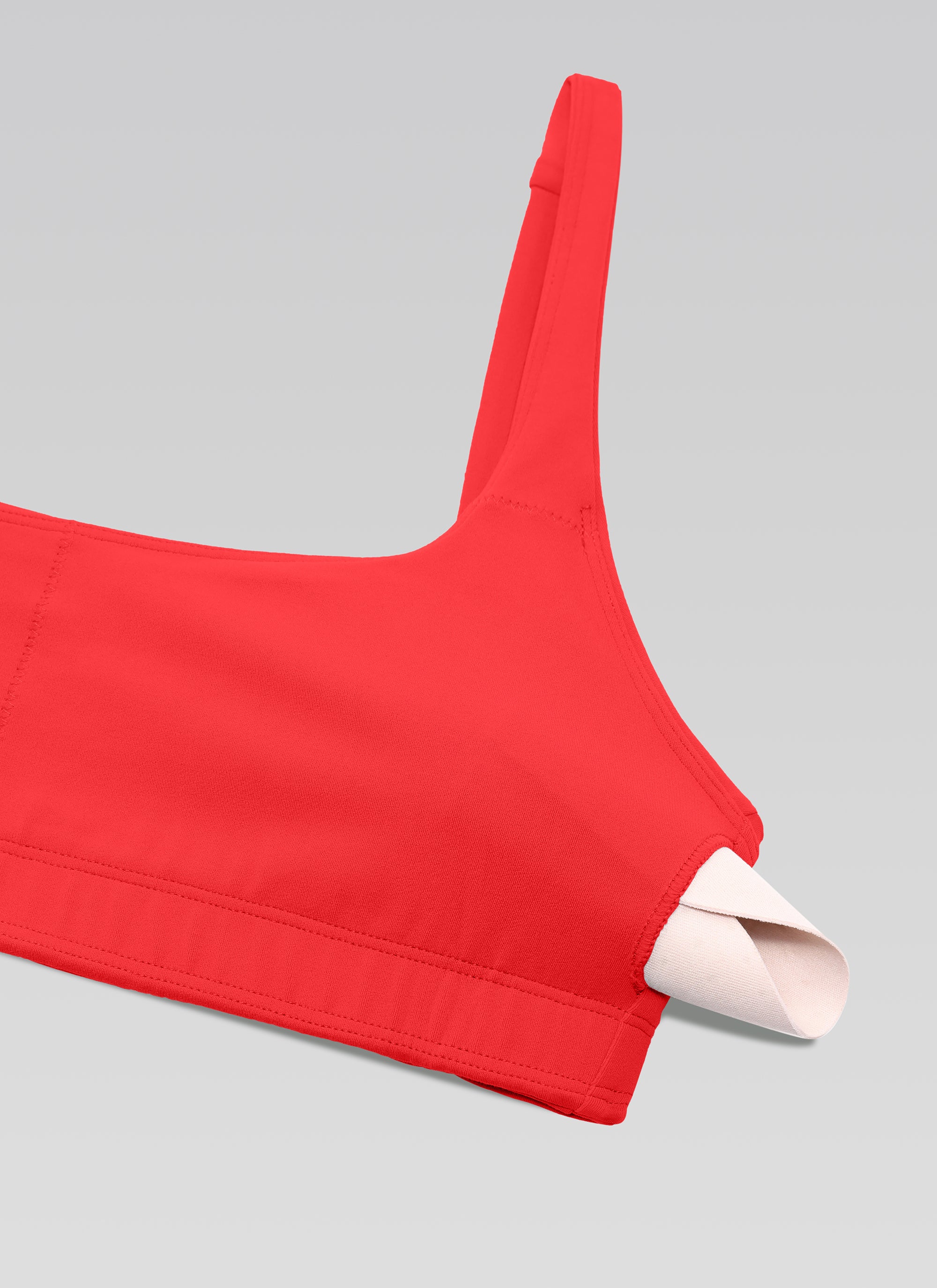 CRZ YOGA Damen Butterluxe Cami mit quadratischem Ausschnitt Mini-BH Tiefrot