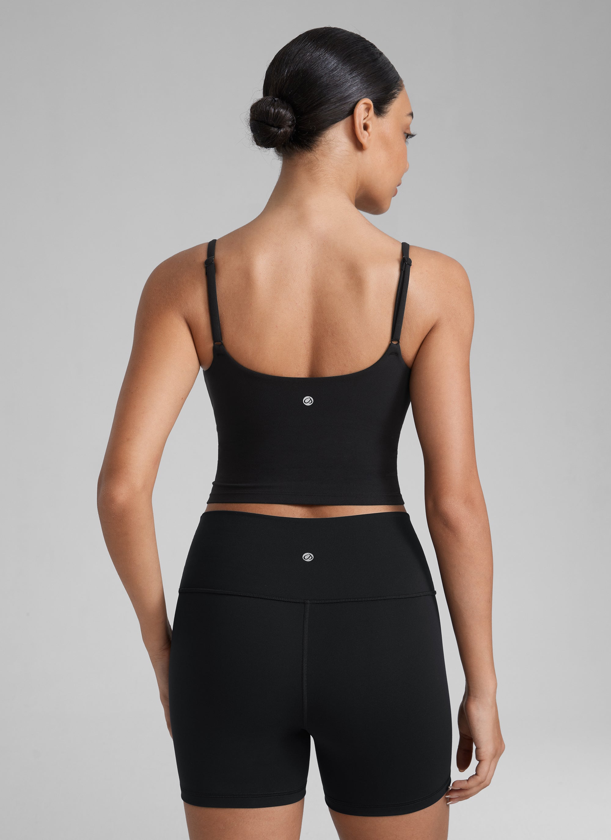 CRZ YOGA Butterlift Damen Gepolstert Sport BH Verstellbare Träger Tanktop Schwarz
