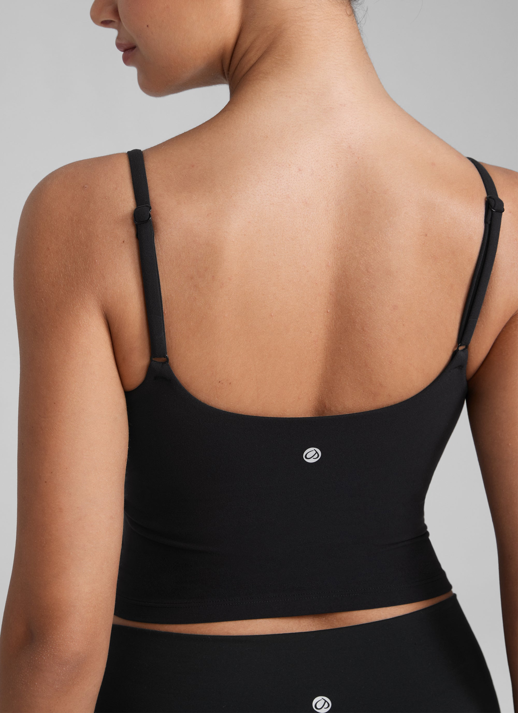 CRZ YOGA Butterlift Damen Gepolstert Sport BH Verstellbare Träger Tanktop Schwarz