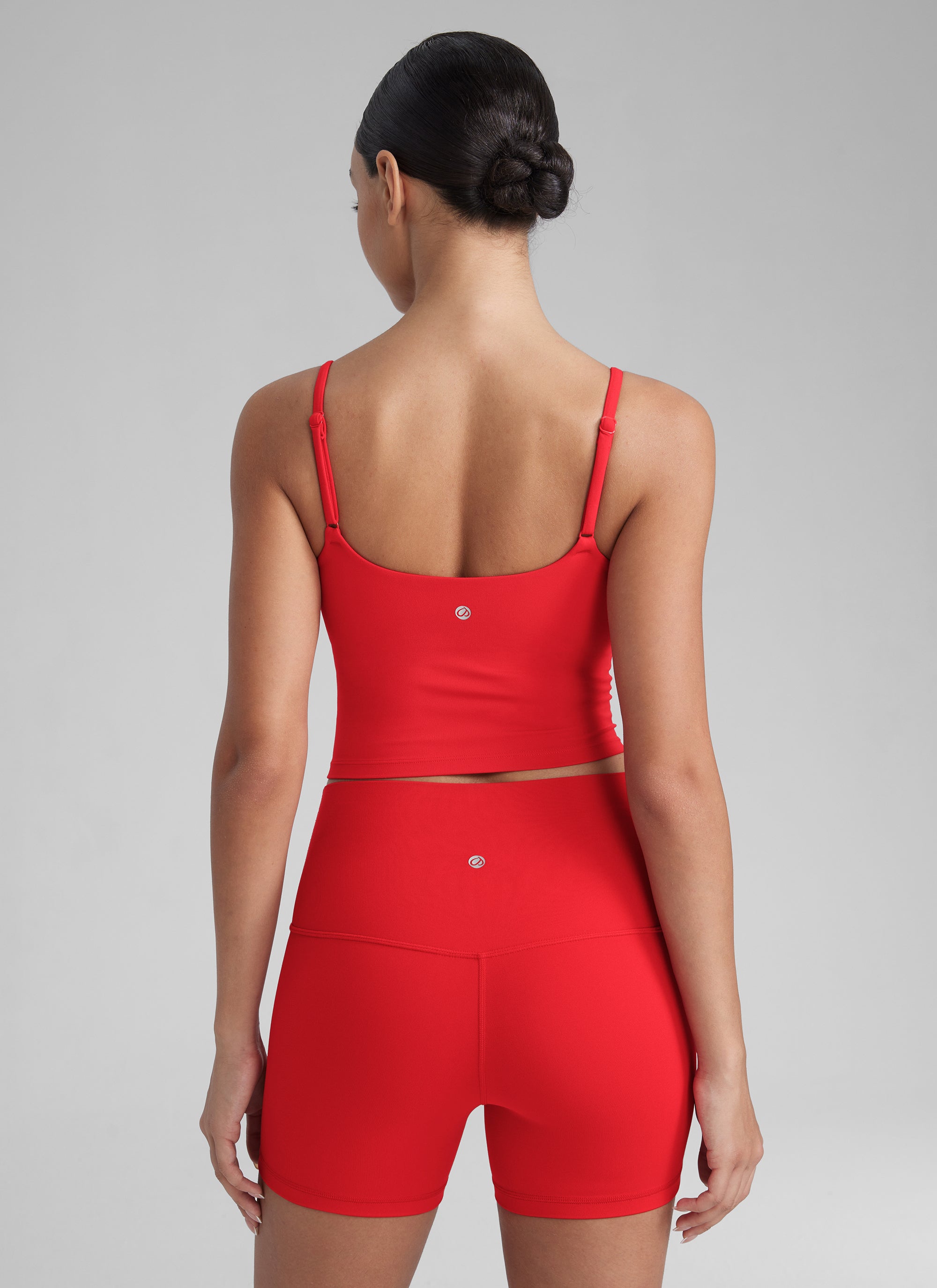 CRZ YOGA Butterlift Damen Gepolstert Sport BH Verstellbare Träger Tanktop Tiefrot