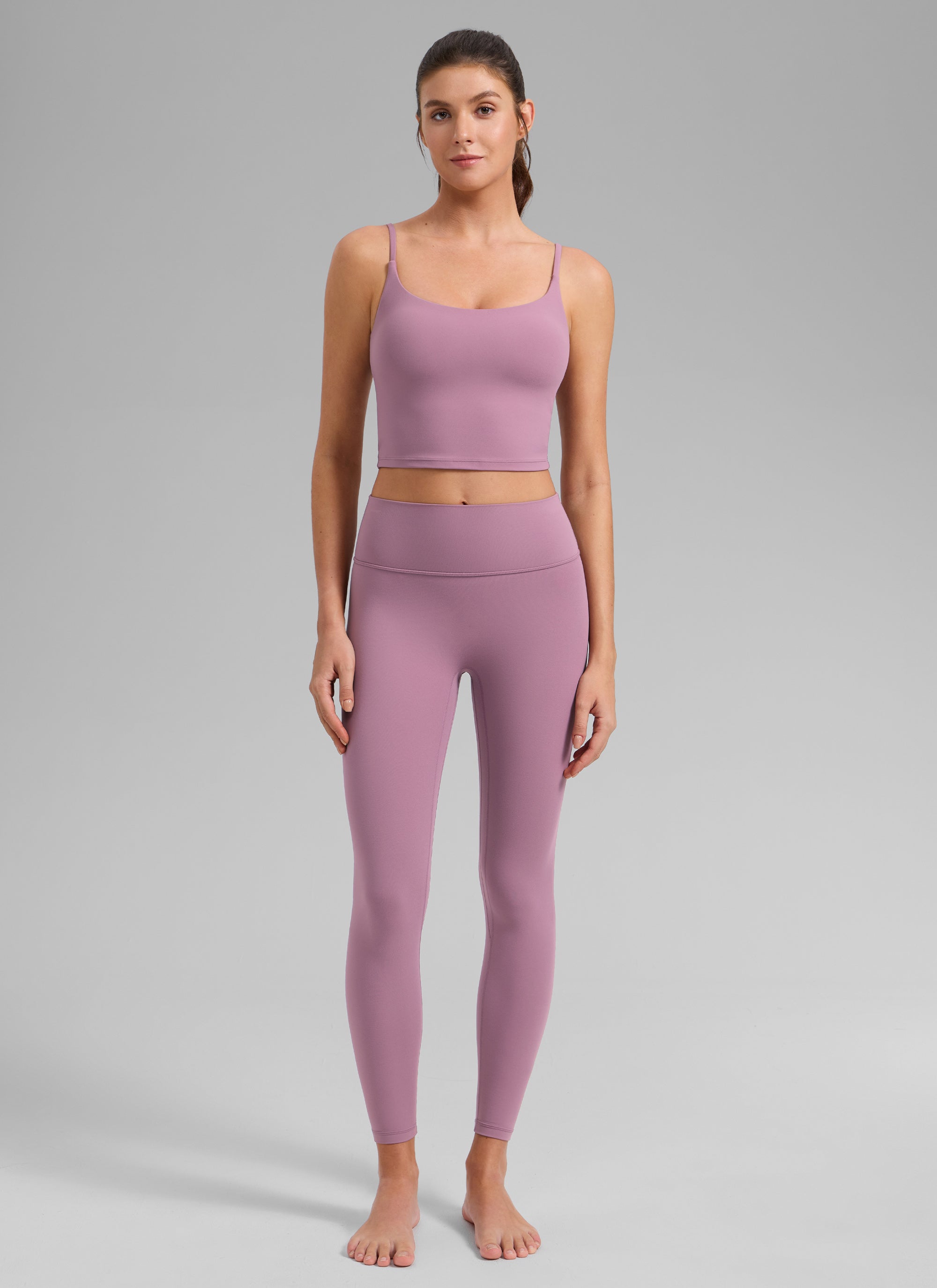 CRZ YOGA Butterlift Damen Gepolstert Sport BH Verstellbare Träger Tanktop Lavendel Hell