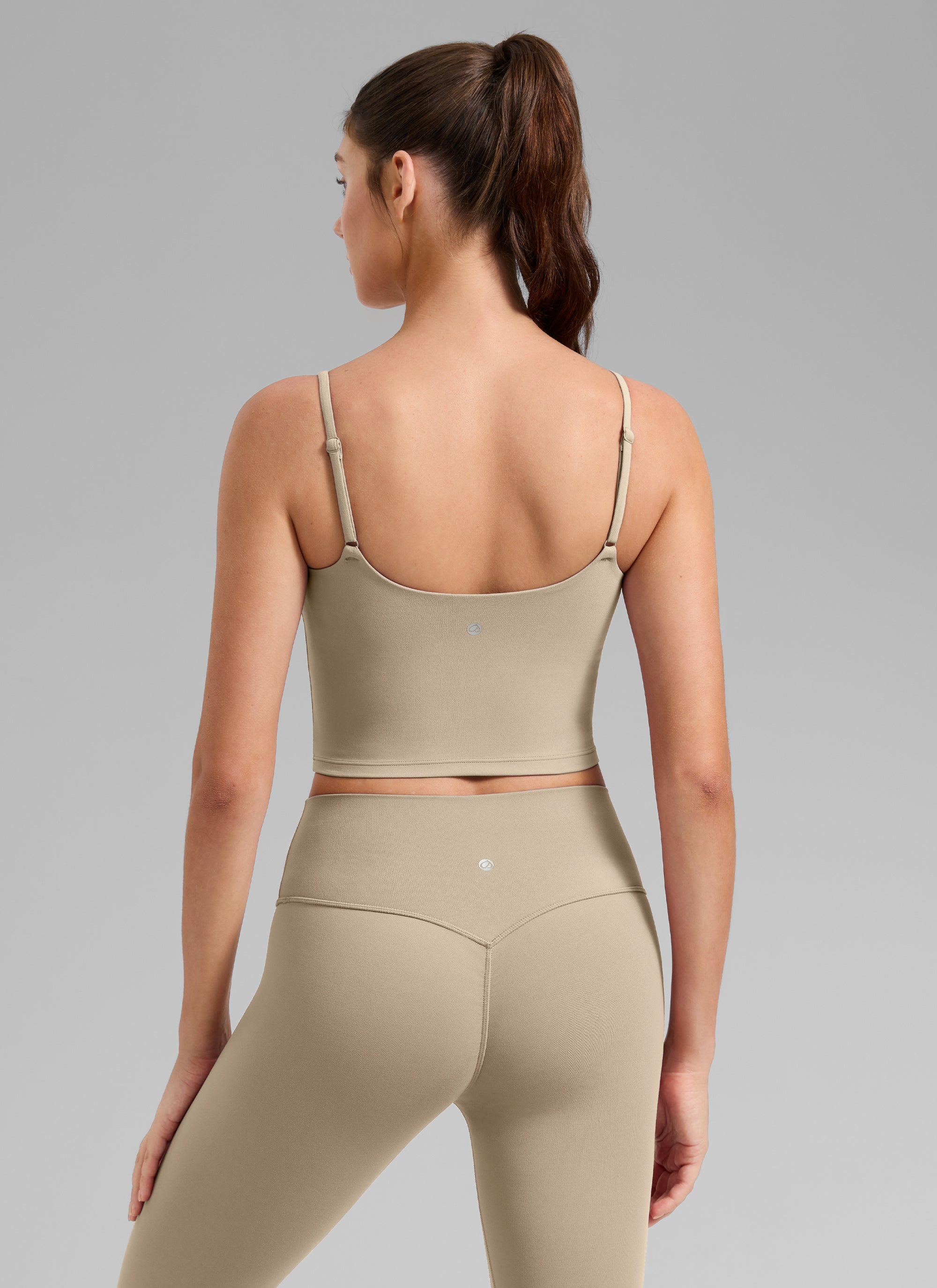 CRZ YOGA Butterlift Damen Gepolstert Sport BH Verstellbare Träger Tanktop Eiche
