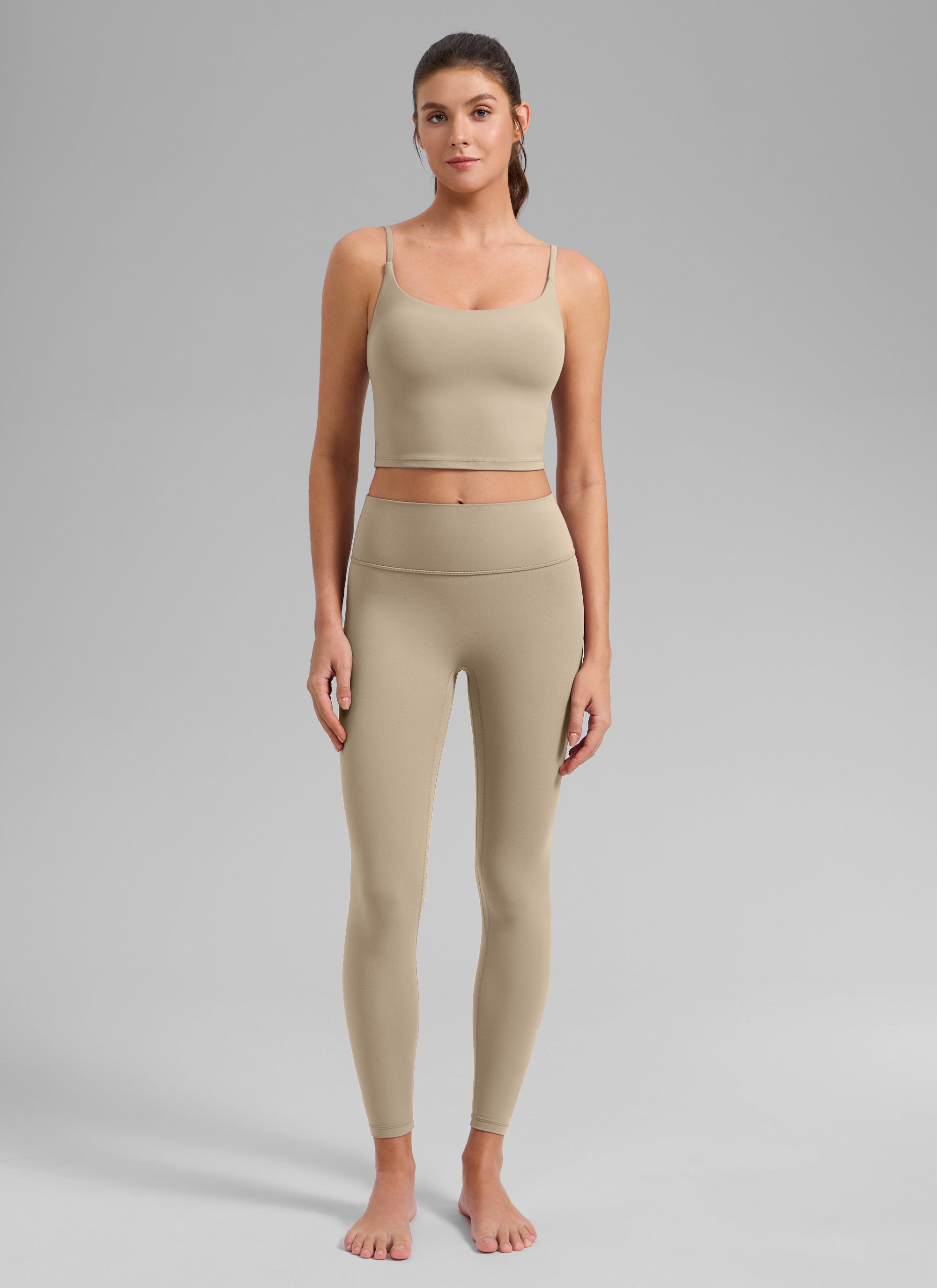 CRZ YOGA Butterlift Damen Gepolstert Sport BH Verstellbare Träger Tanktop Eiche