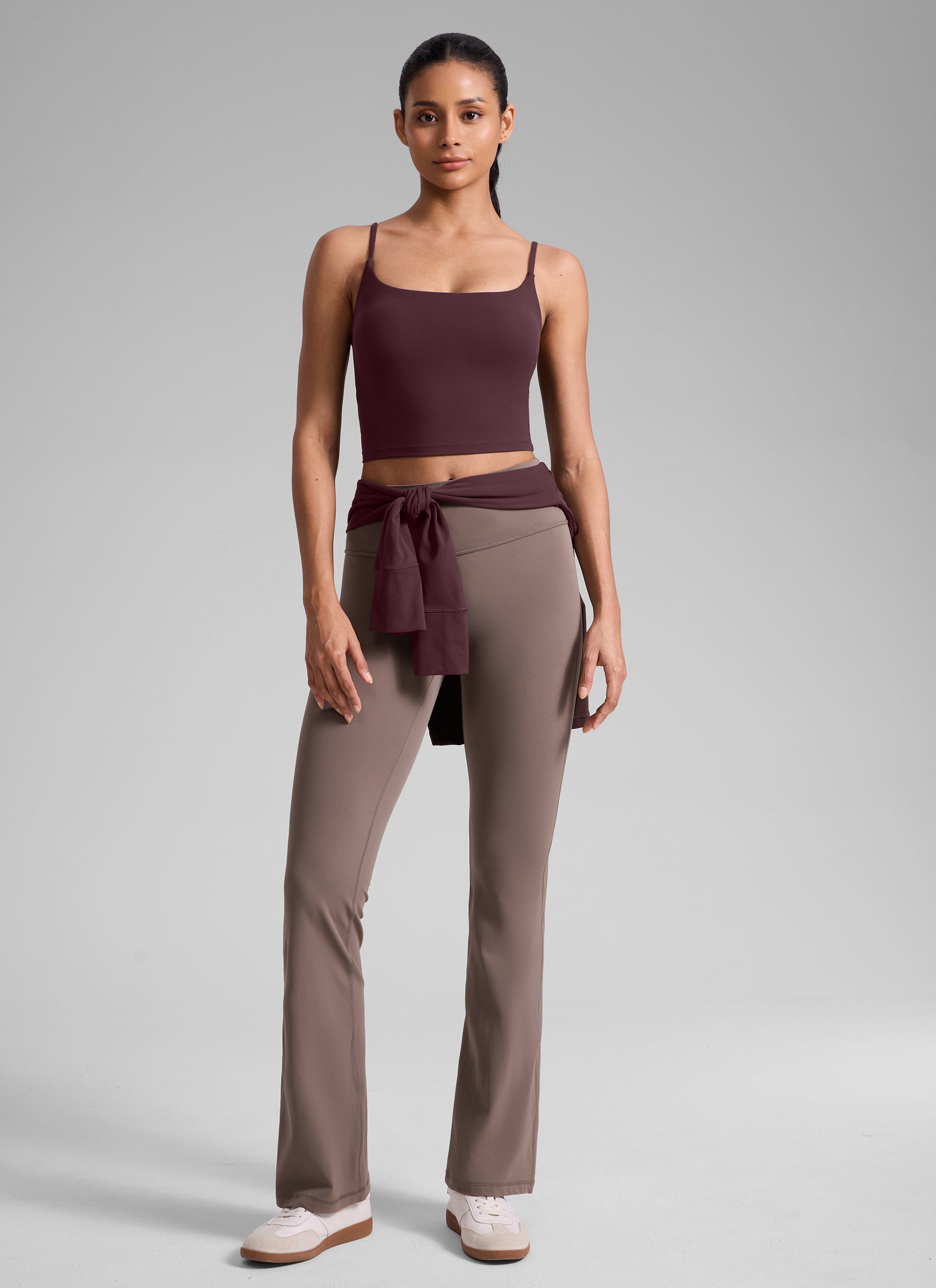 CRZ YOGA Butterlift Damen Gepolstert Sport BH Verstellbare Träger Tanktop Reife Pflaume