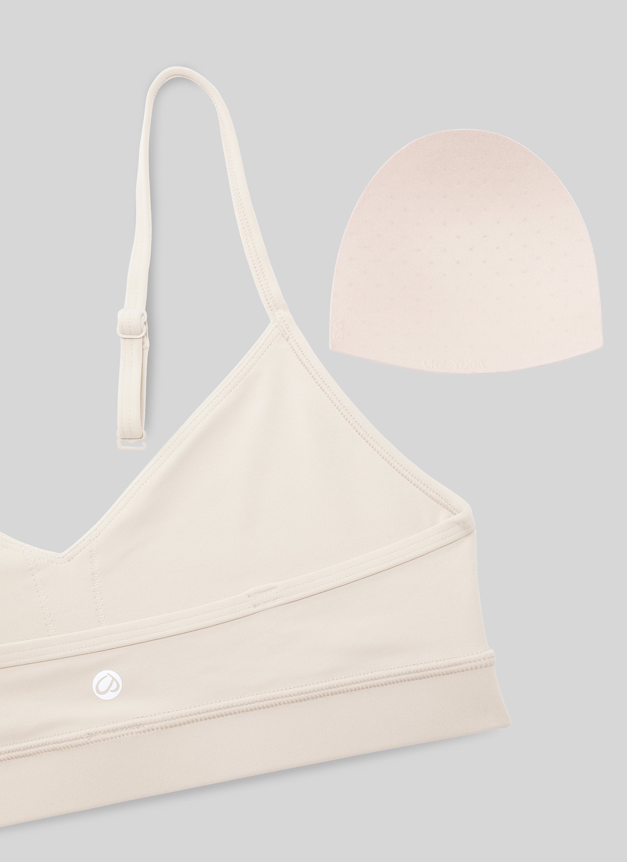 CRZ YOGA Damen Butterluxe V-Ausschnitt Verstellbar Spaghetti Sport BH Mojave-Braun
