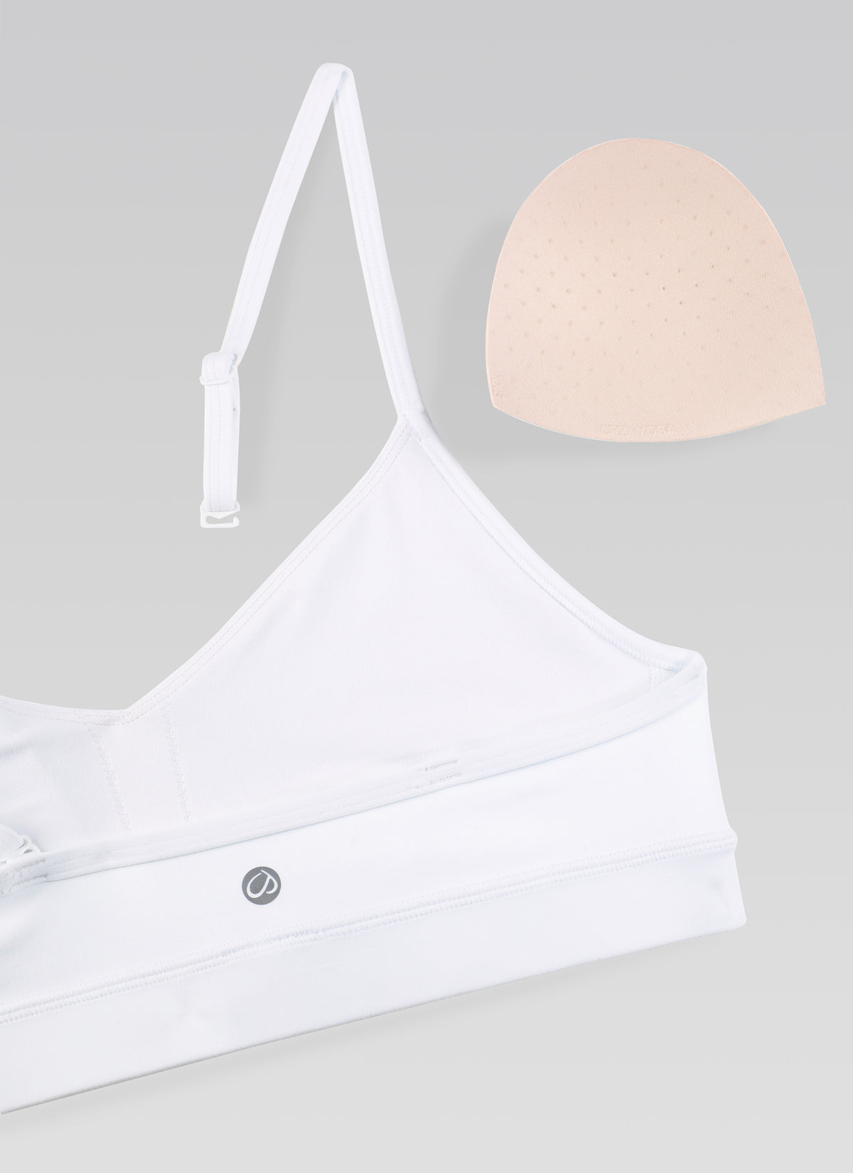 CRZ YOGA Damen Butterluxe V-Ausschnitt Verstellbar Spaghetti Sport BH Weiss @model_info:NEW
