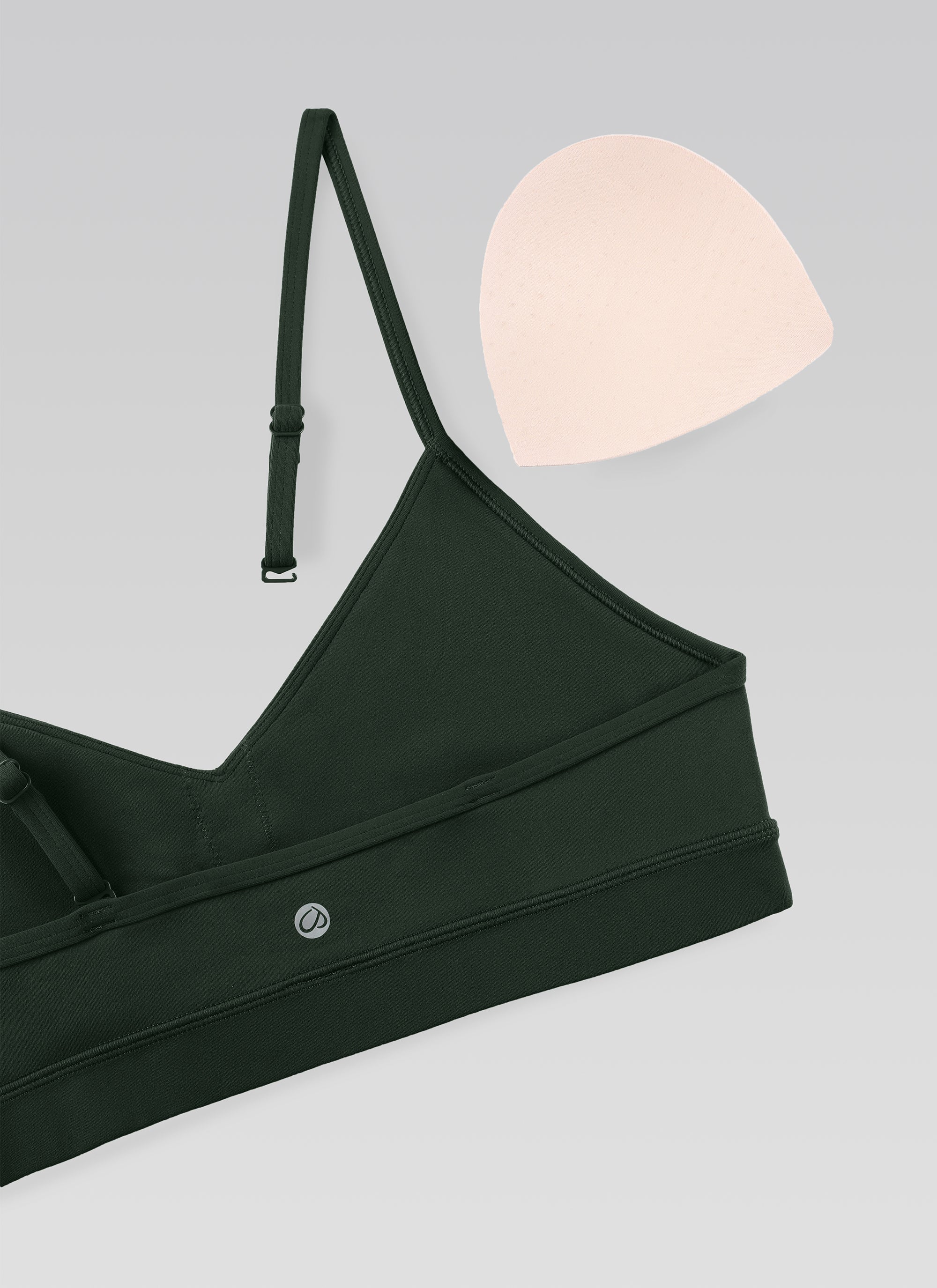CRZ YOGA Damen Butterluxe V-Ausschnitt Verstellbar Spaghetti Sport BH Legende Grün