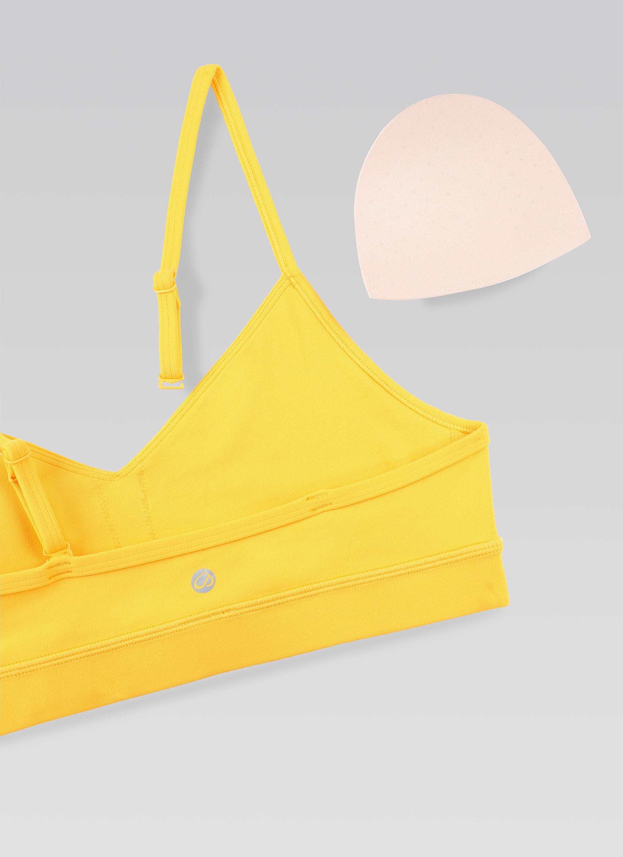 CRZ YOGA Damen Butterluxe V-Ausschnitt Verstellbar Spaghetti Sport BH Gut Sichtbares Gelb