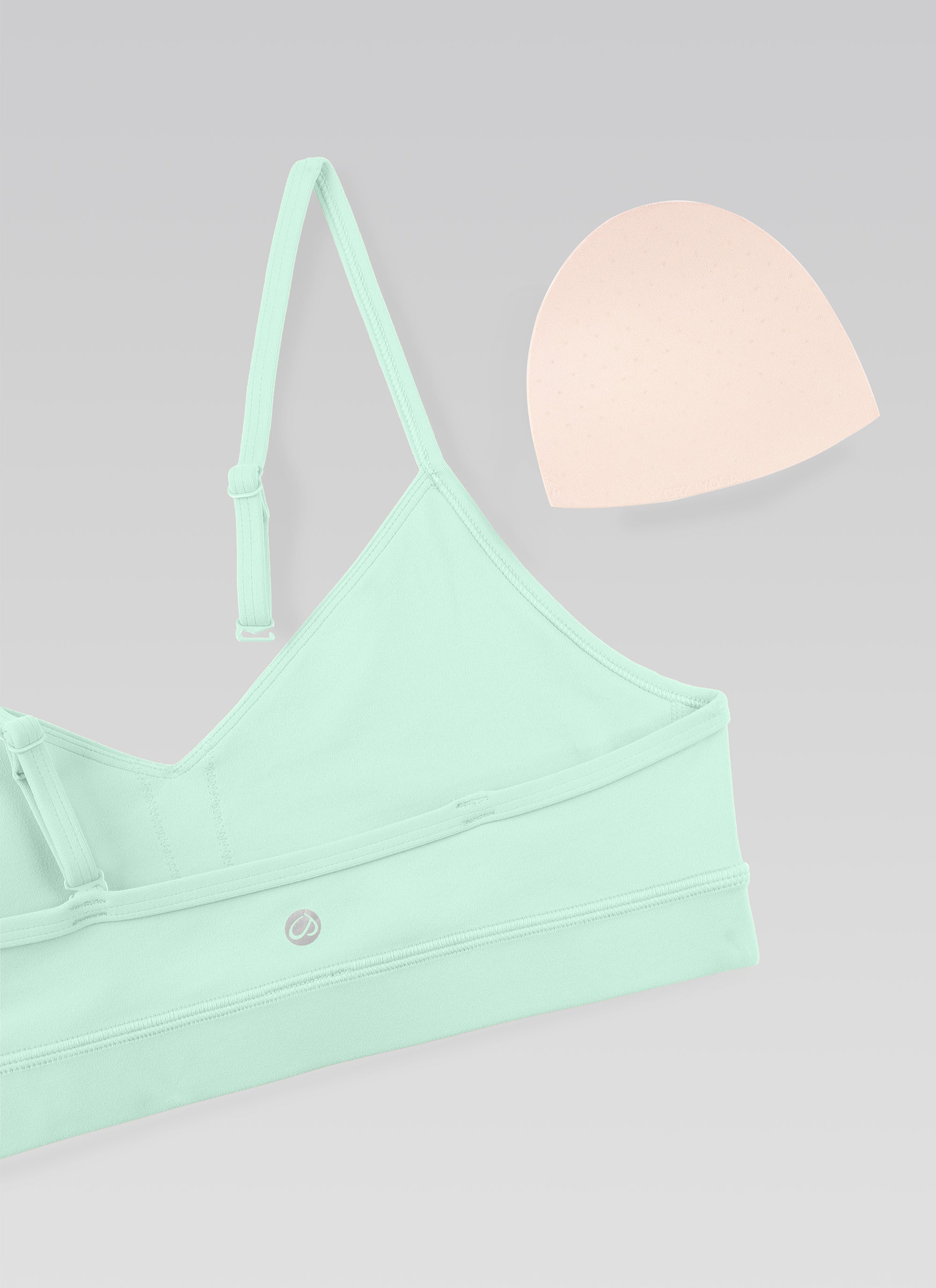 CRZ YOGA Damen Butterluxe V-Ausschnitt Verstellbar Spaghetti Sport BH Mint-Moment