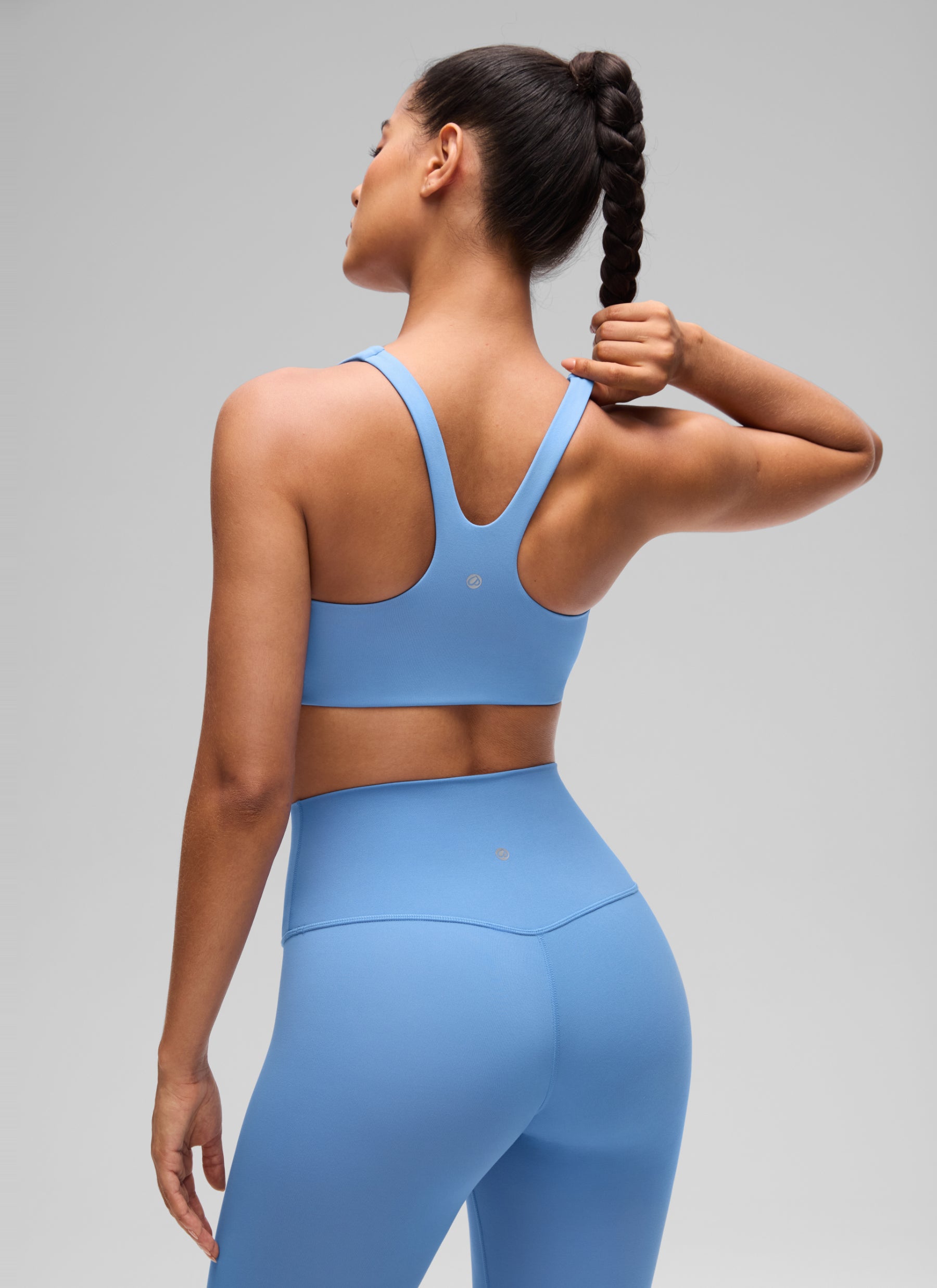 CRZ YOGA Damen Butterlift Doppellagiger BH mit quadratischem Ausschnitt Party Blau @model_info:C