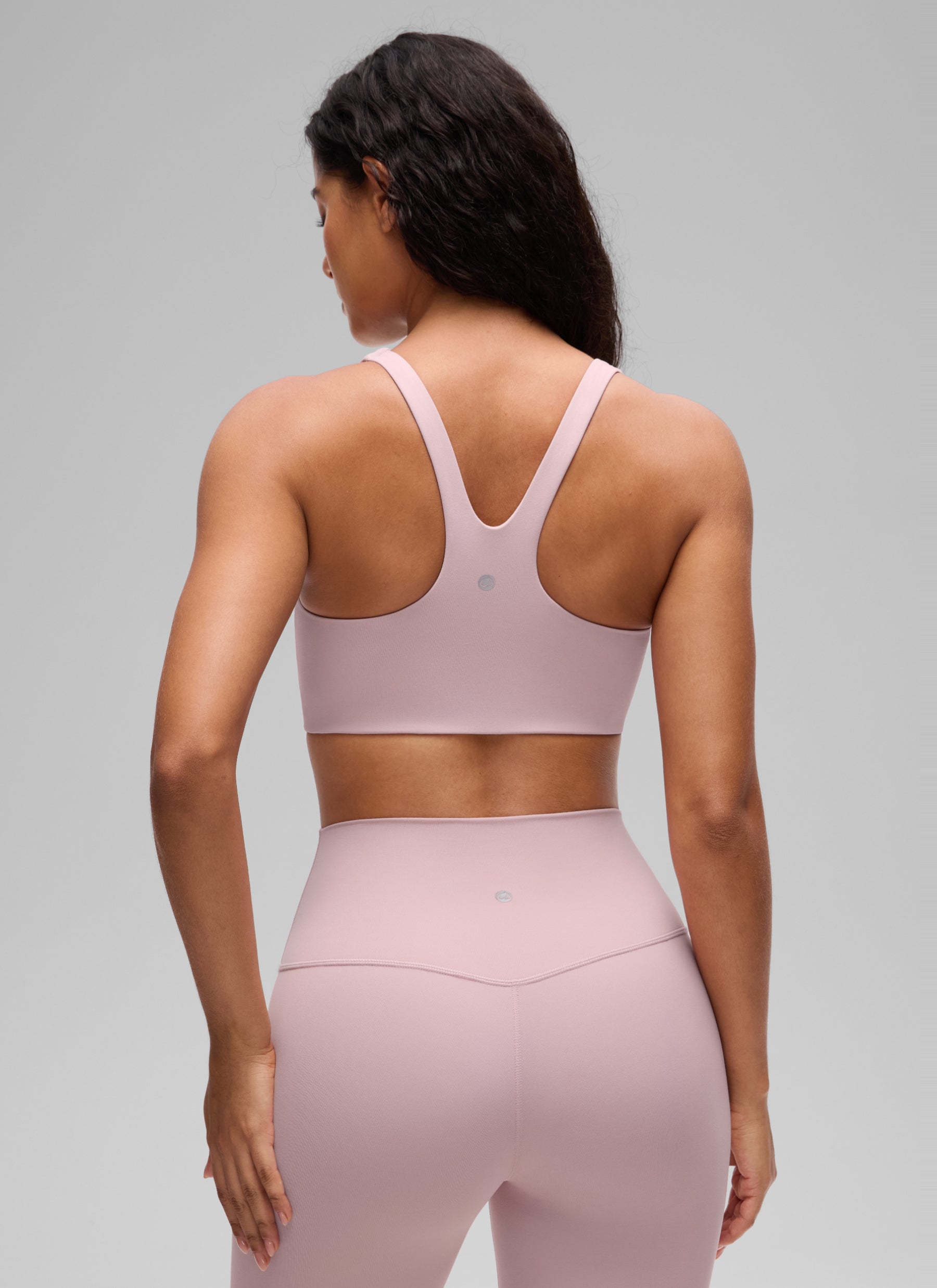 CRZ YOGA Damen Butterlift Doppellagiger BH mit quadratischem Ausschnitt Rosa Haze @model_info:C