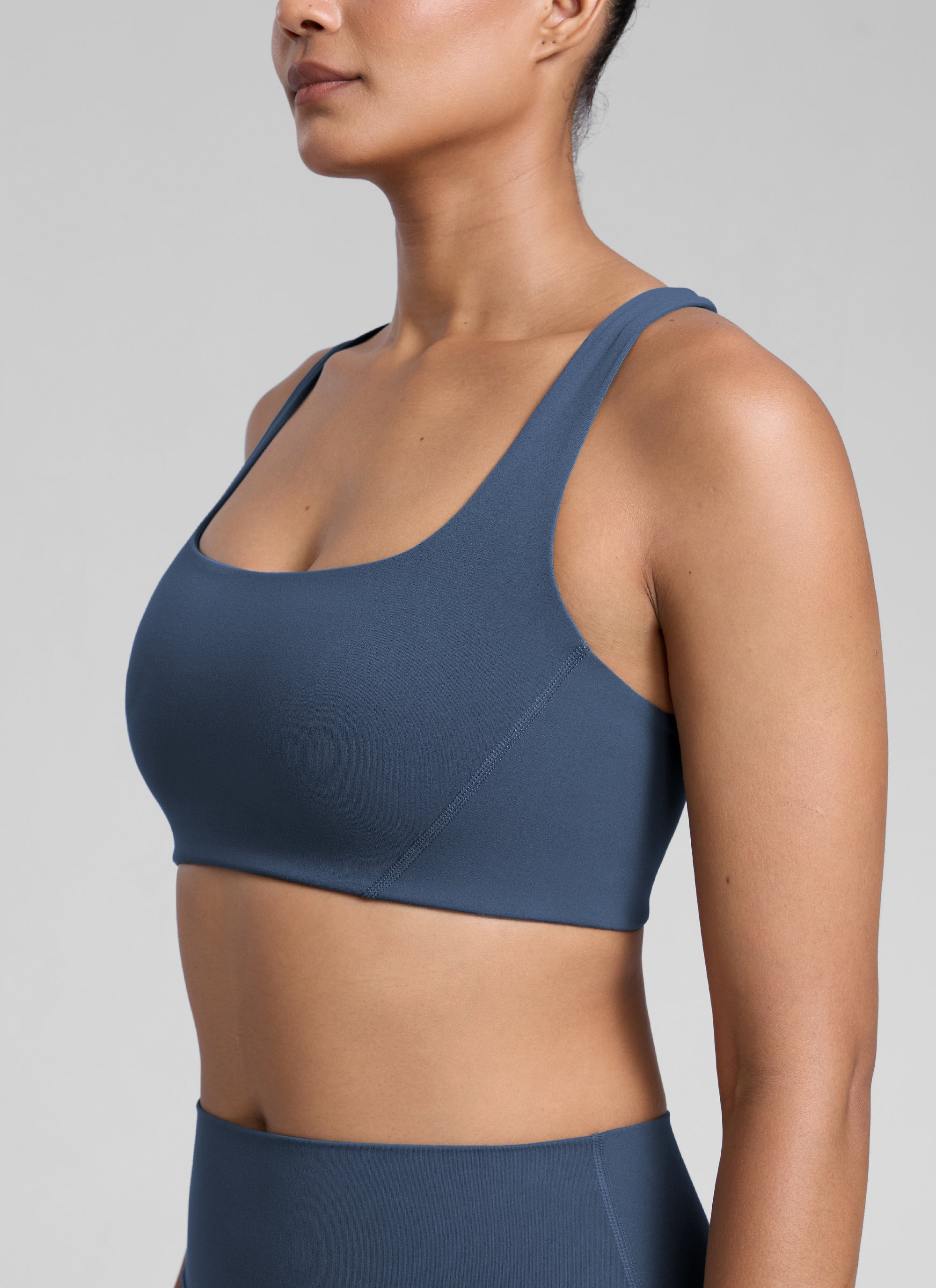 CRZ YOGA Damen Butterlift Doppellagiger BH mit quadratischem Ausschnitt Sternenlicht