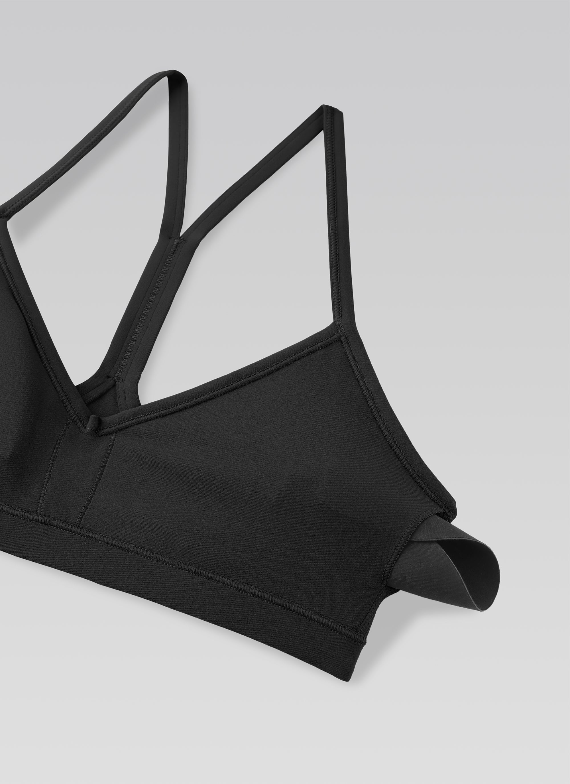 CRZ YOGA Damen Butterluxe Y-Rücken Gepolstert Sport BH Schwarz