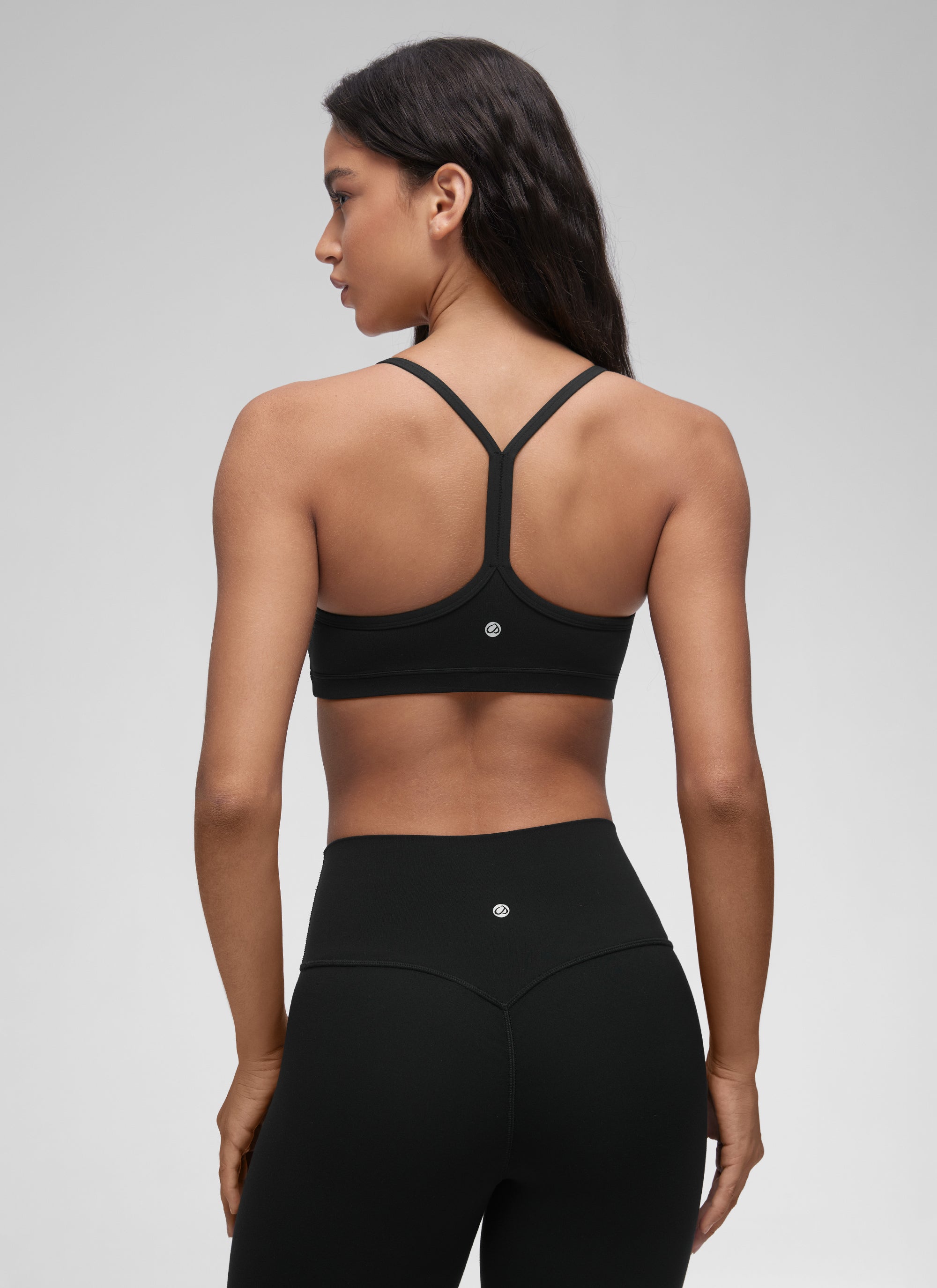CRZ YOGA Damen Butterluxe Y-Rücken Gepolstert Sport BH Schwarz
