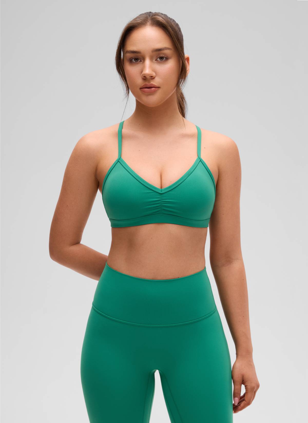 CRZ YOGA Damen Butterluxe Y-Rücken Gepolstert Sport BH Cascadia Grün