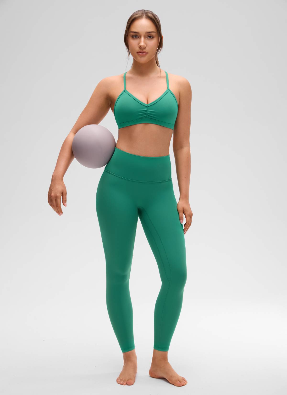 CRZ YOGA Damen Butterluxe Y-Rücken Gepolstert Sport BH Cascadia Grün