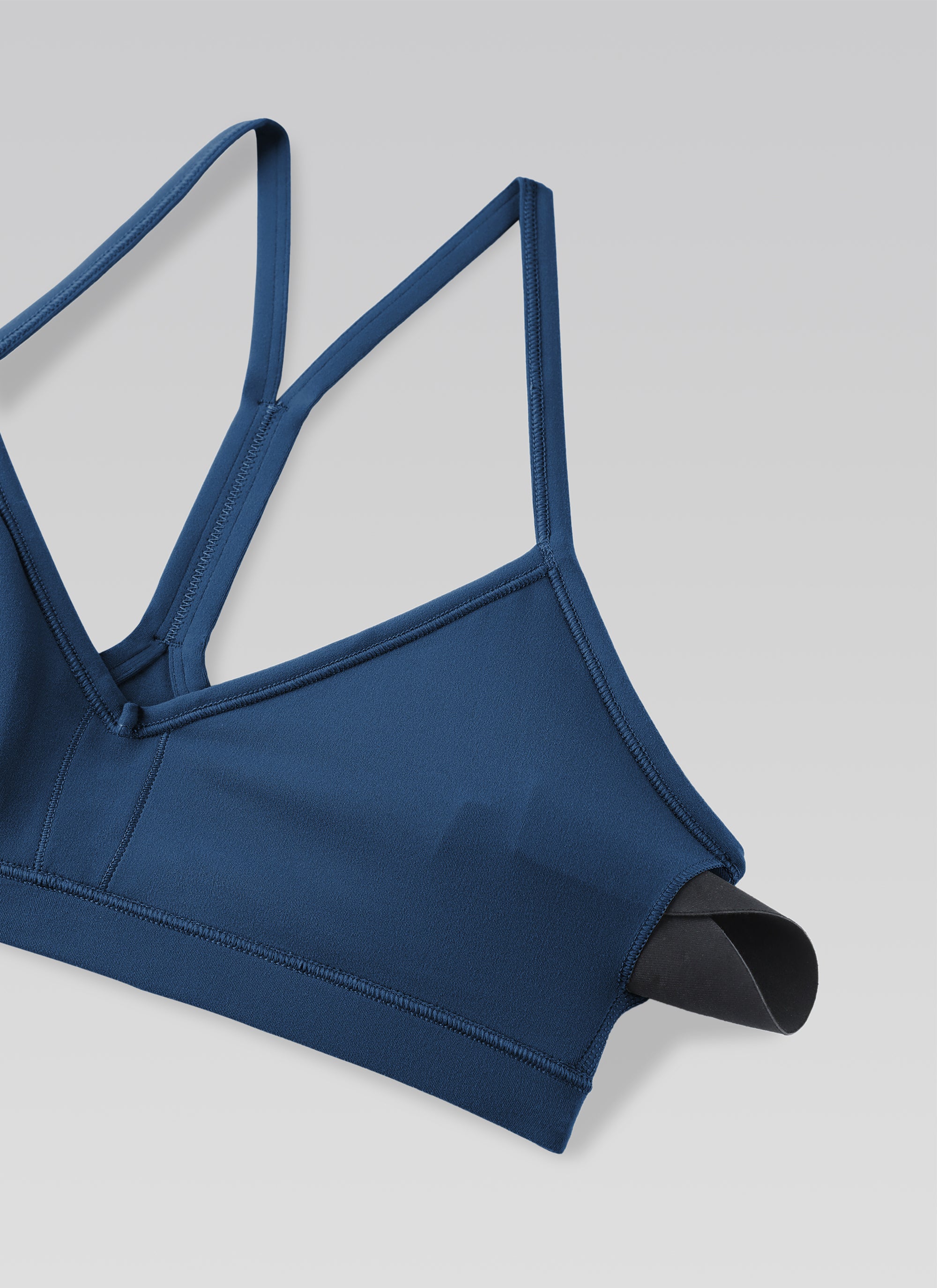 CRZ YOGA Damen Butterluxe Y-Rücken Gepolstert Sport BH FRANZÖSISCHE MARINE