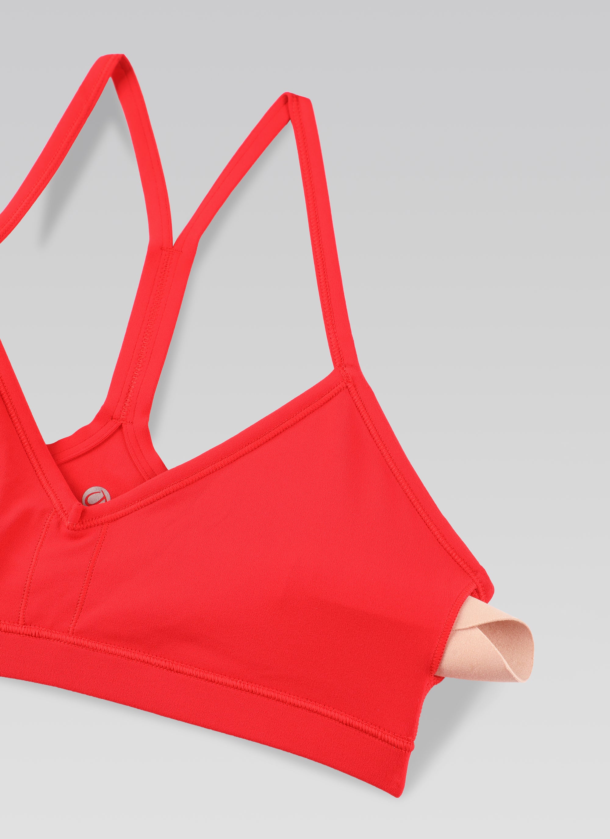 CRZ YOGA Damen Butterluxe Y-Rücken Gepolstert Sport BH Tiefrot