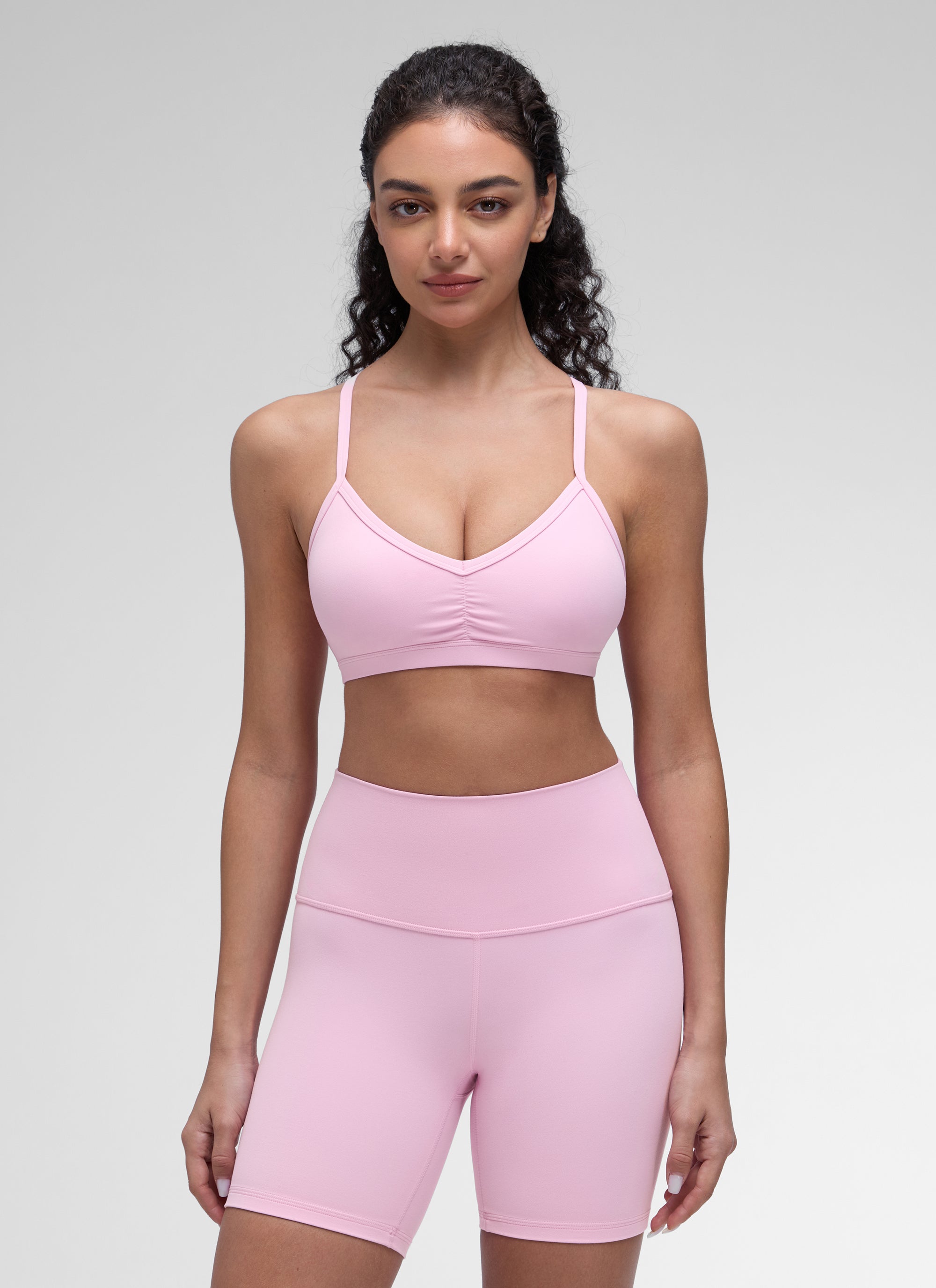 CRZ YOGA Damen Butterluxe Y-Rücken Gepolstert Sport BH Vita Rosa