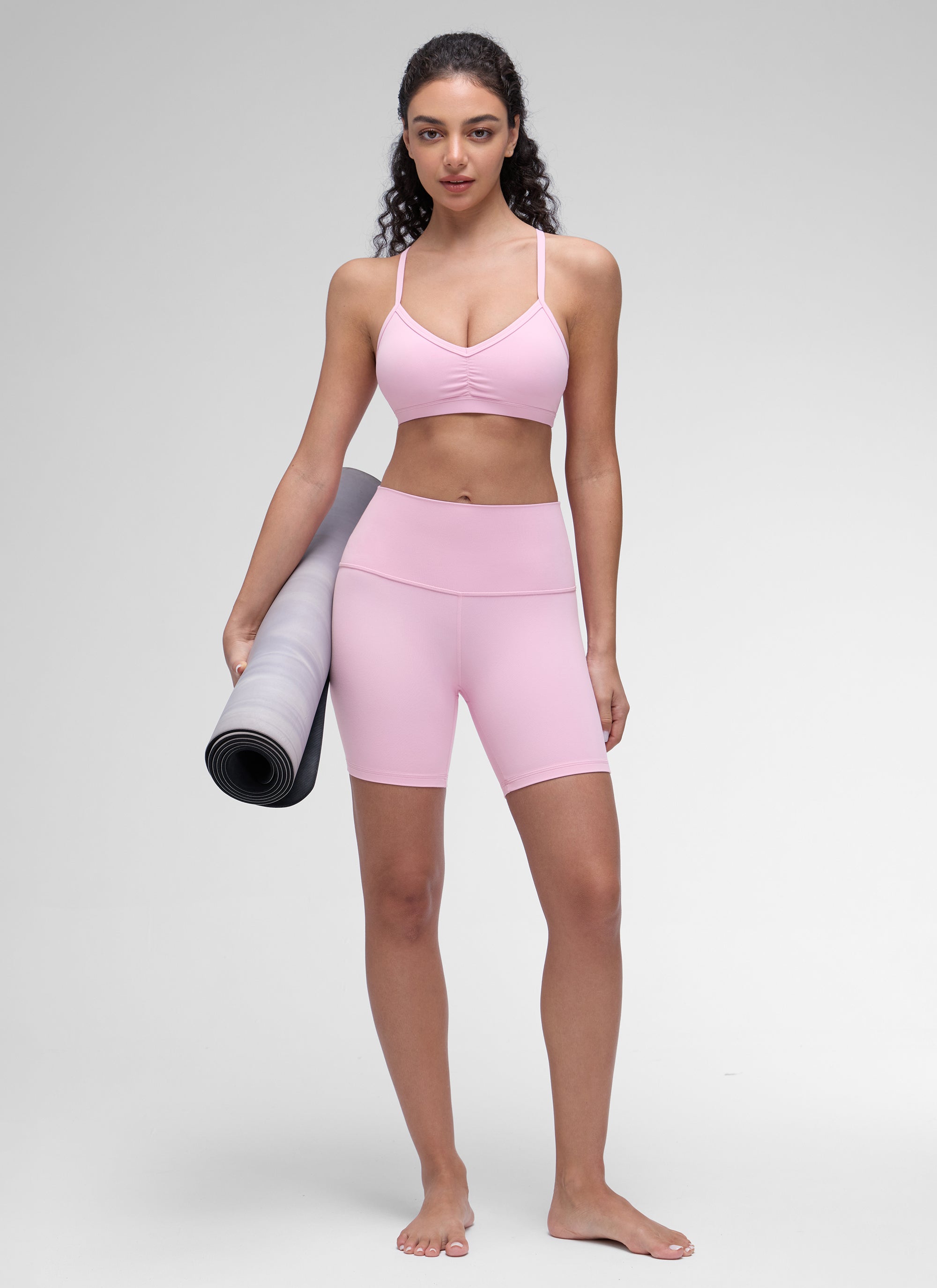 CRZ YOGA Damen Butterluxe Y-Rücken Gepolstert Sport BH Vita Rosa