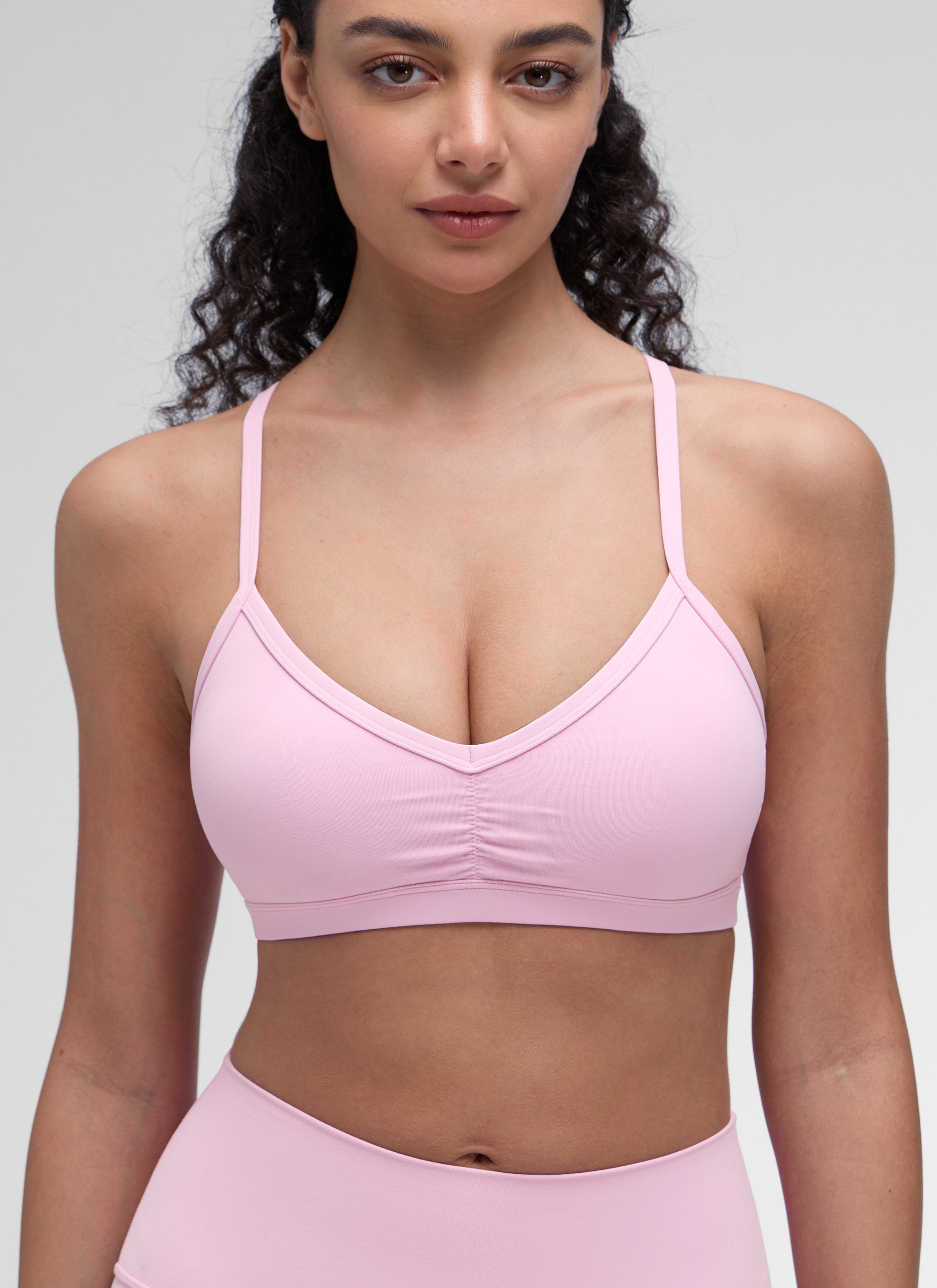 CRZ YOGA Damen Butterluxe Y-Rücken Gepolstert Sport BH Vita Rosa