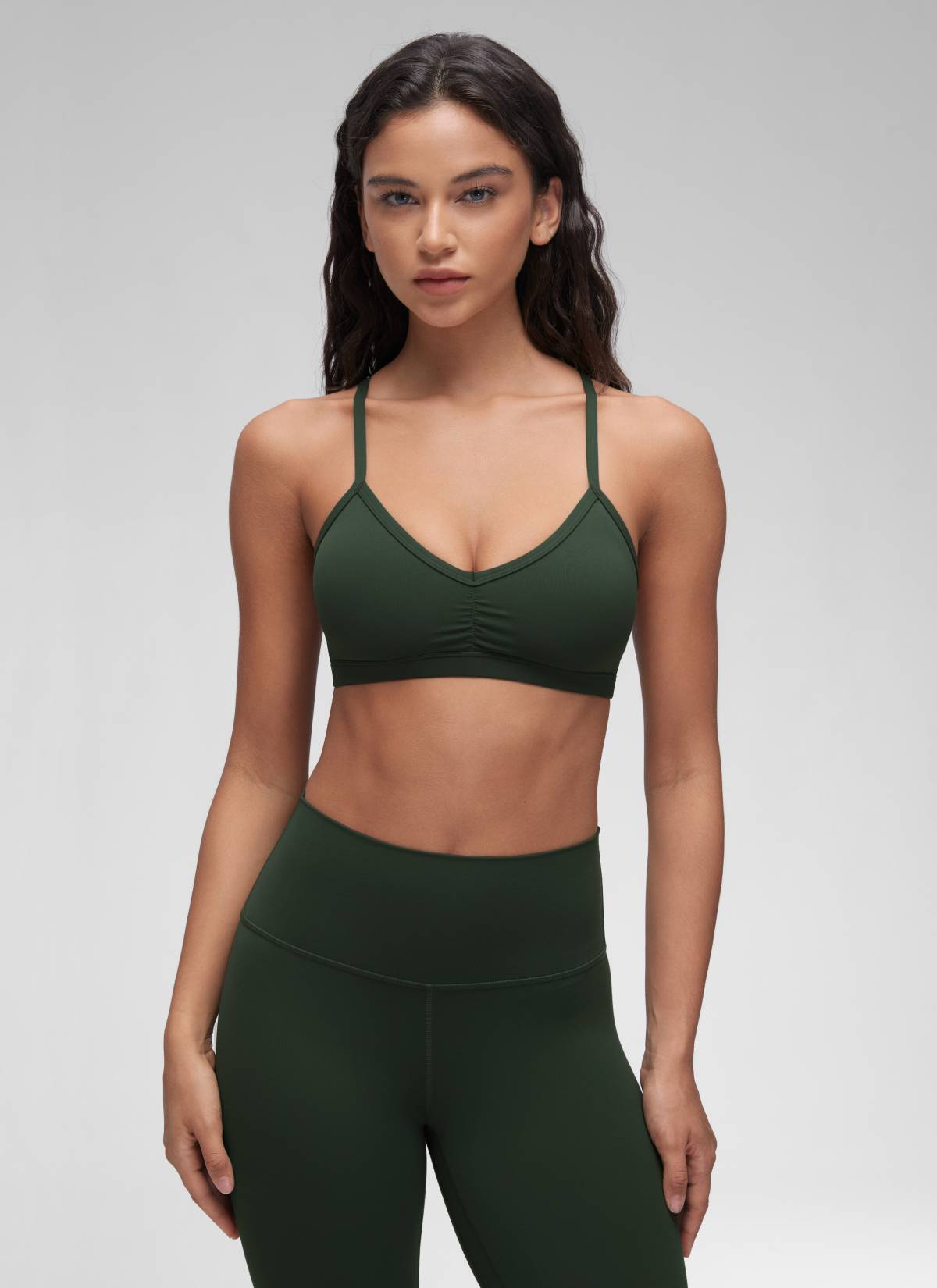 CRZ YOGA Damen Butterluxe Y-Rücken Gepolstert Sport BH Legende Grün