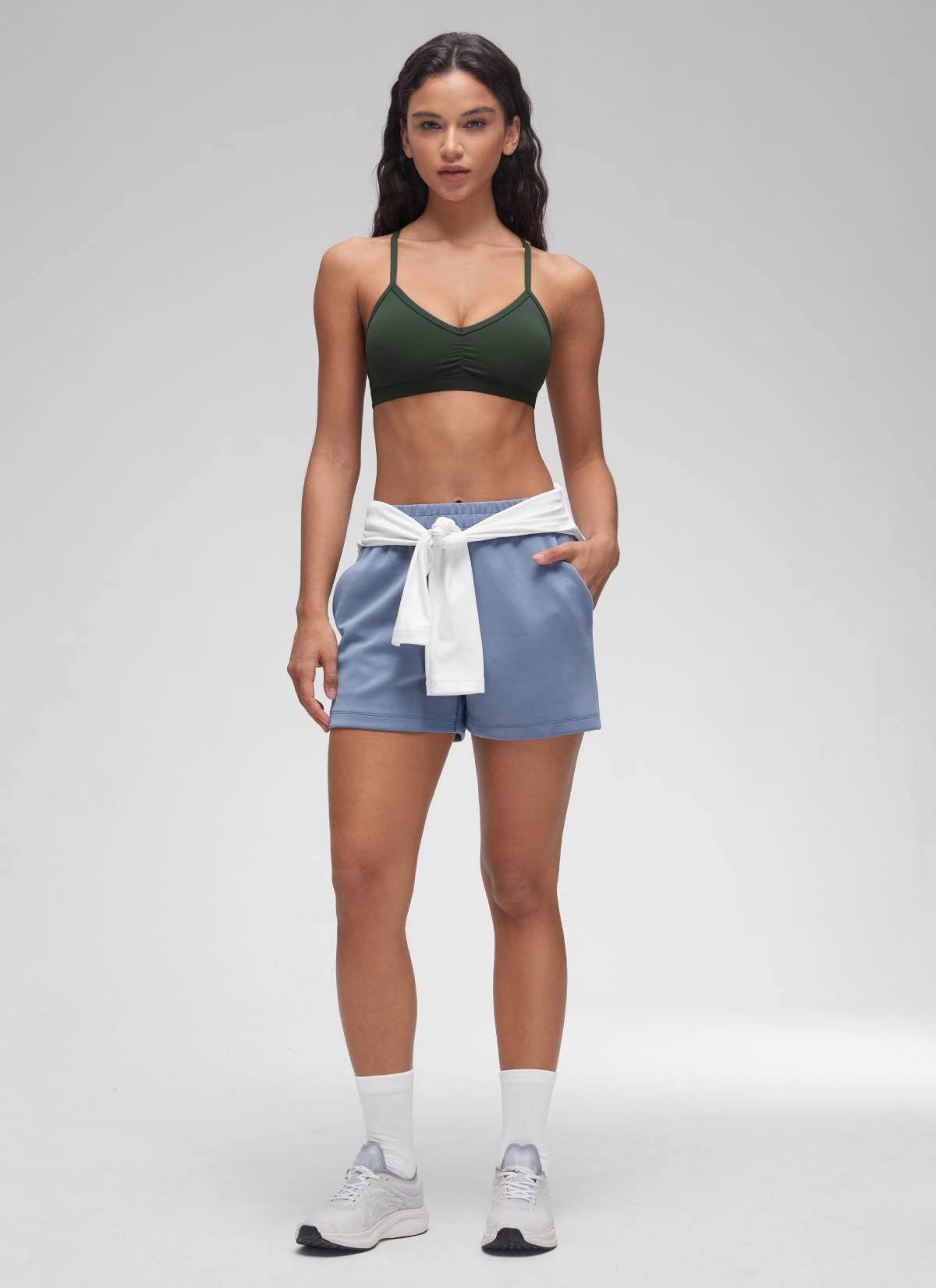 CRZ YOGA Damen Butterluxe Y-Rücken Gepolstert Sport BH Legende Grün