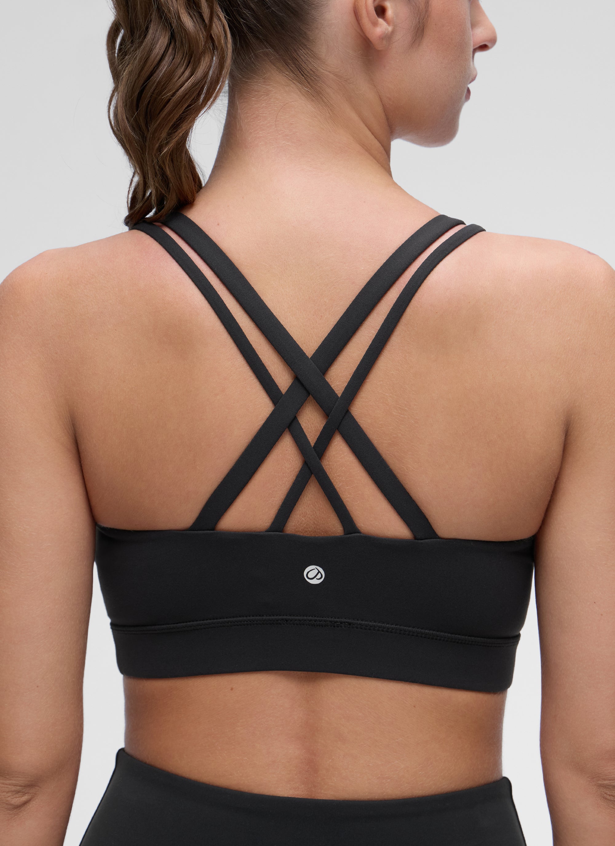 CRZ YOGA Damen Butterluxe Softness Mold U-Ausschnitt Sports BH Schwarz