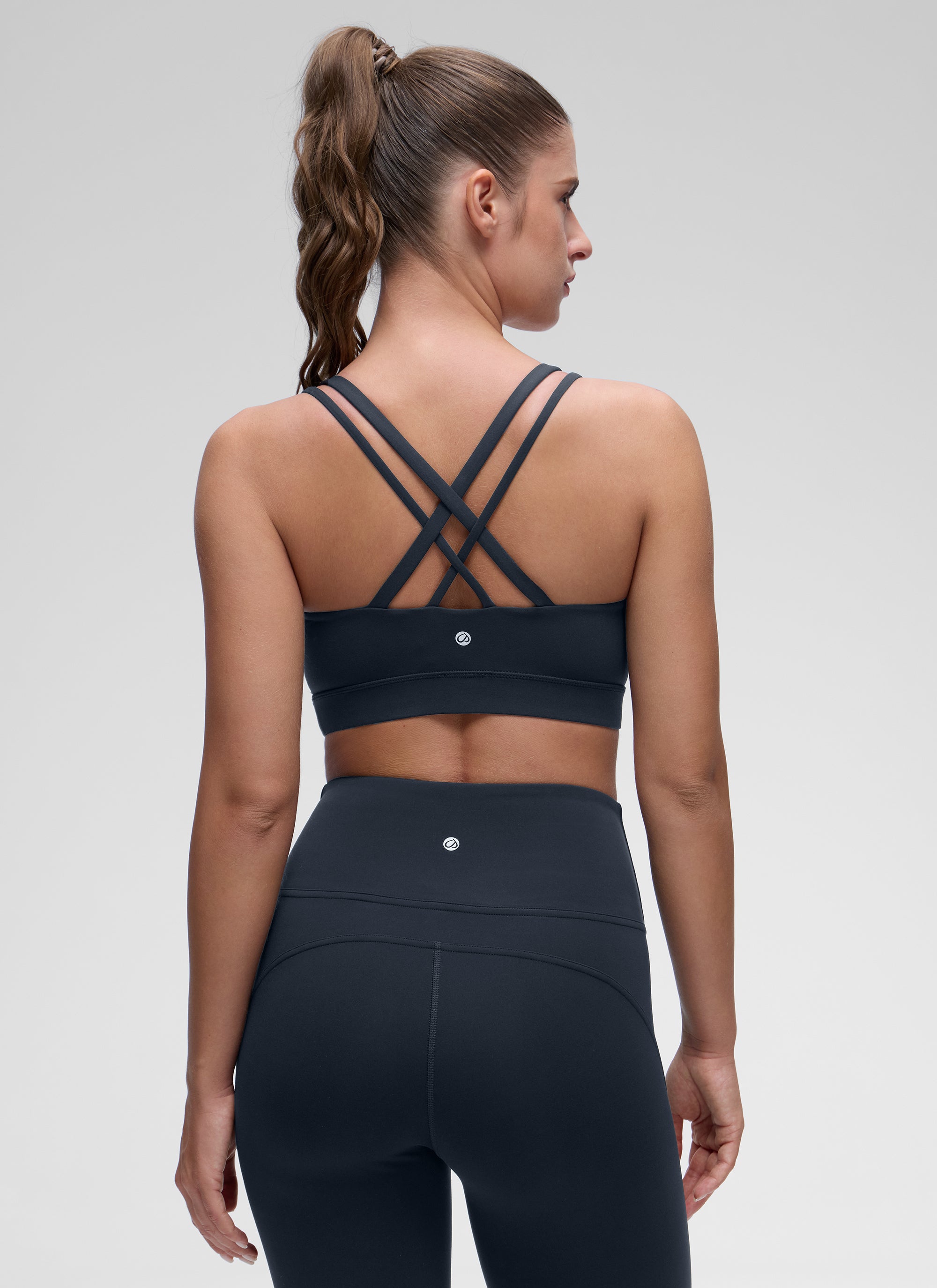 CRZ YOGA Damen Butterluxe Softness Mold U-Ausschnitt Sports BH Echte Marine