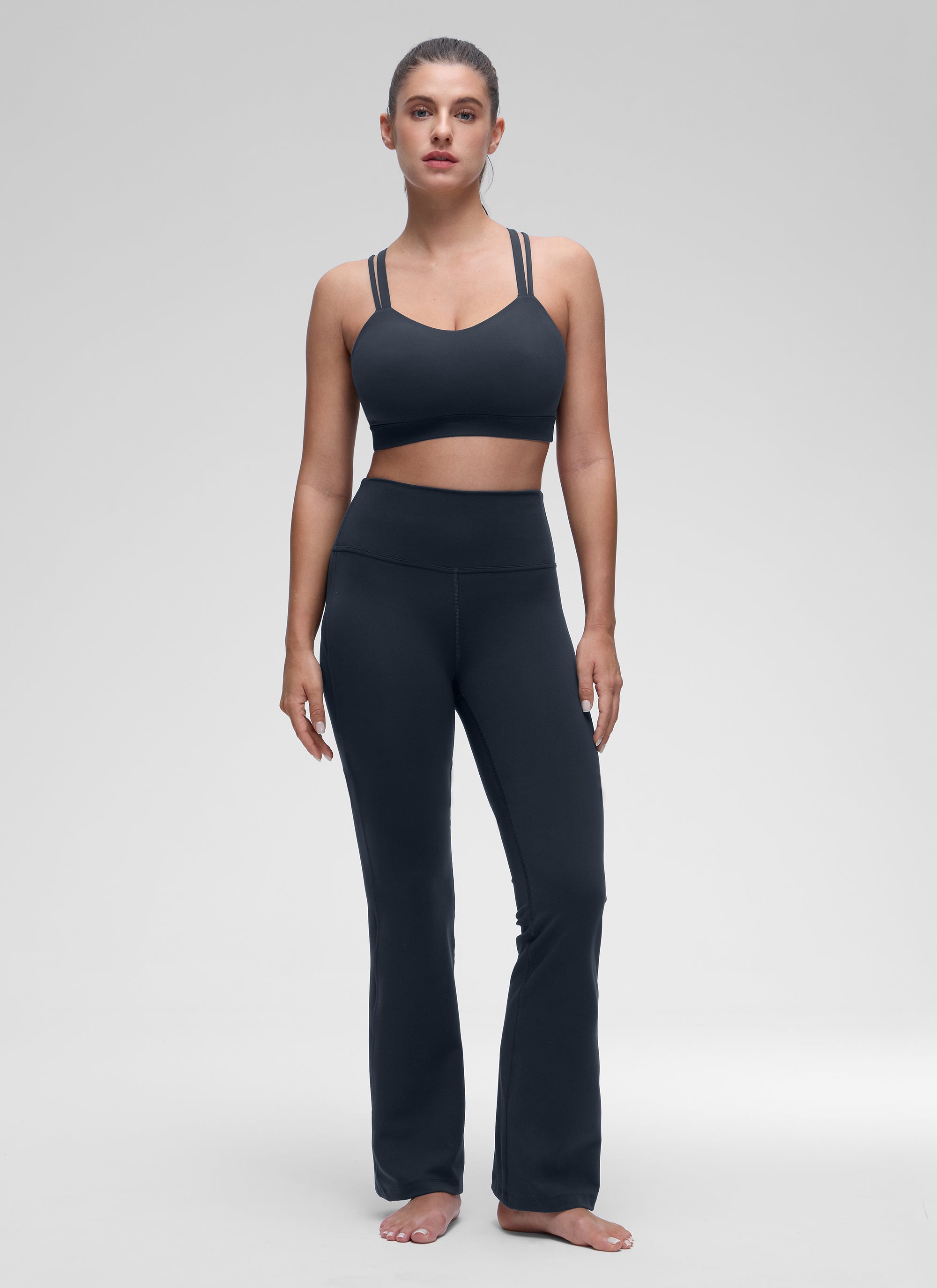 CRZ YOGA Damen Butterluxe Softness Mold U-Ausschnitt Sports BH Echte Marine