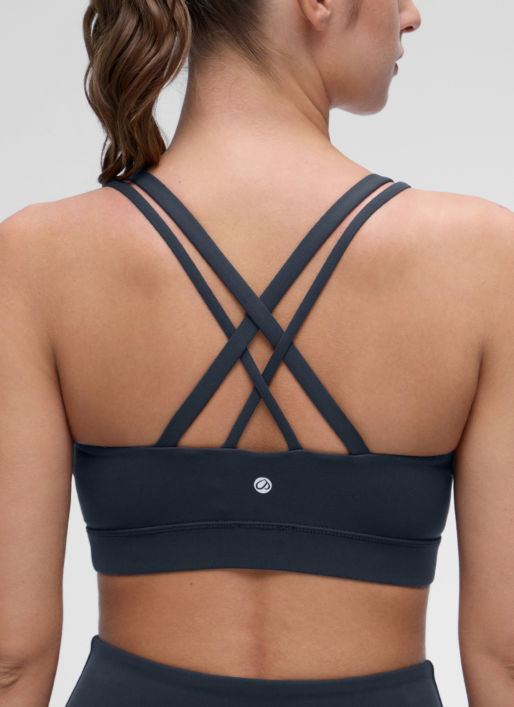 CRZ YOGA Damen Butterluxe Softness Mold U-Ausschnitt Sports BH Echte Marine