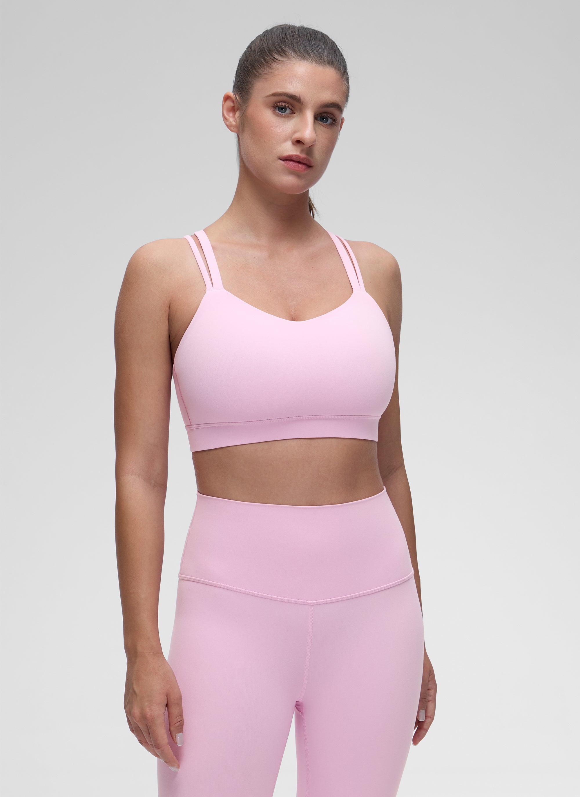 CRZ YOGA Damen Butterluxe Softness Mold U-Ausschnitt Sports BH Vita Rosa
