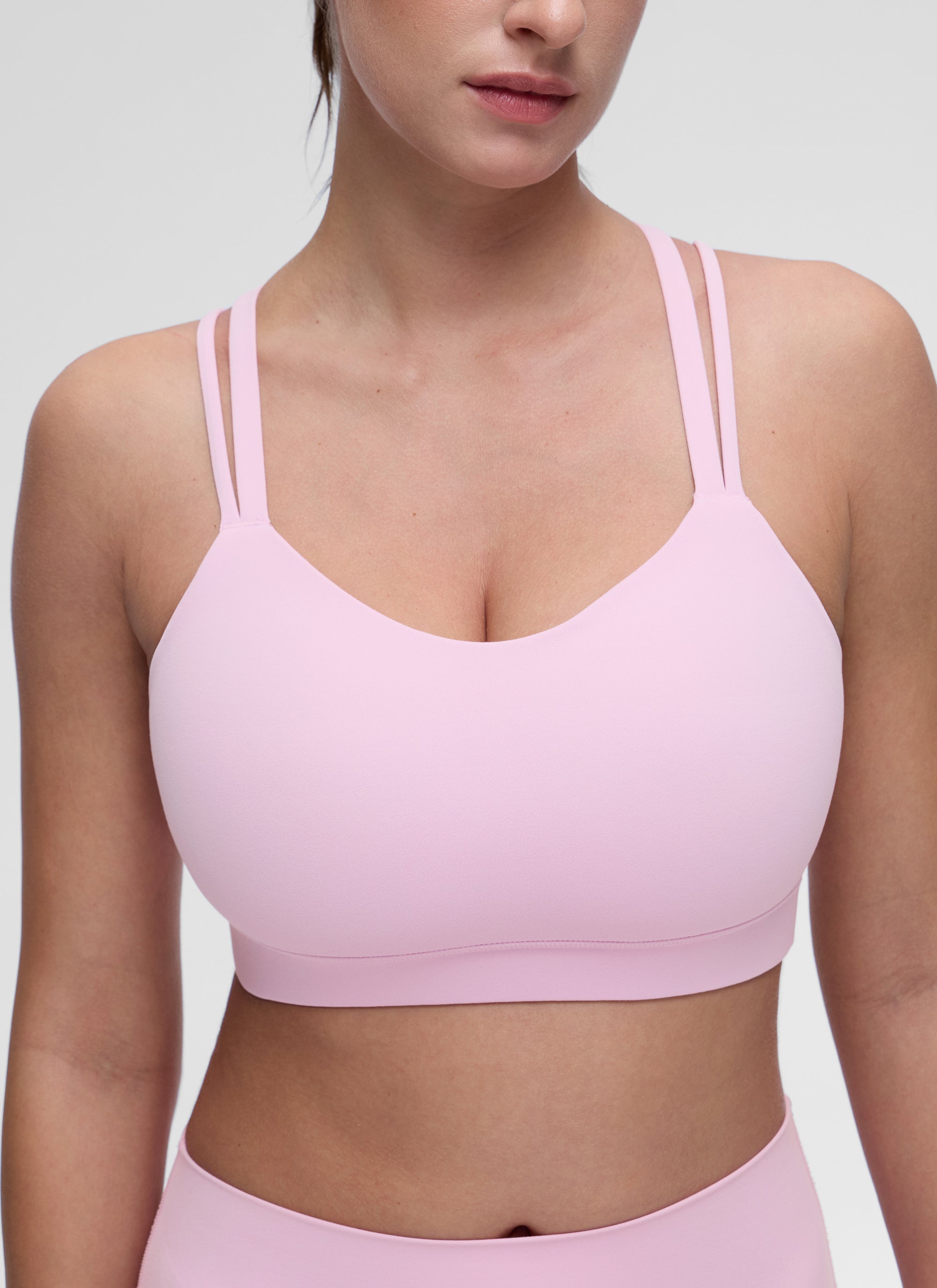 CRZ YOGA Damen Butterluxe Softness Mold U-Ausschnitt Sports BH Vita Rosa
