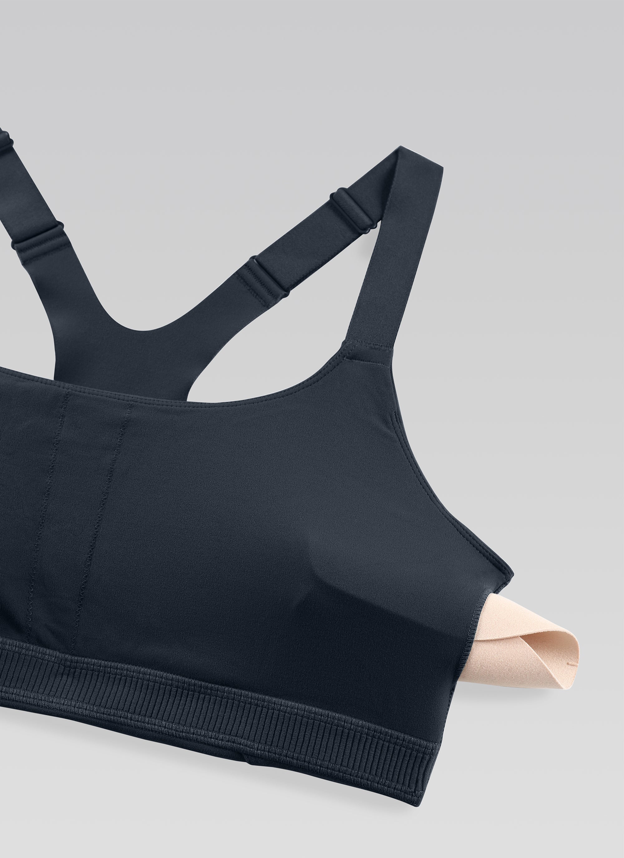 CRZ YOGA Women's Gym Top Butterlift Scoop Neck Bra Adjustable Straps Echte Marine