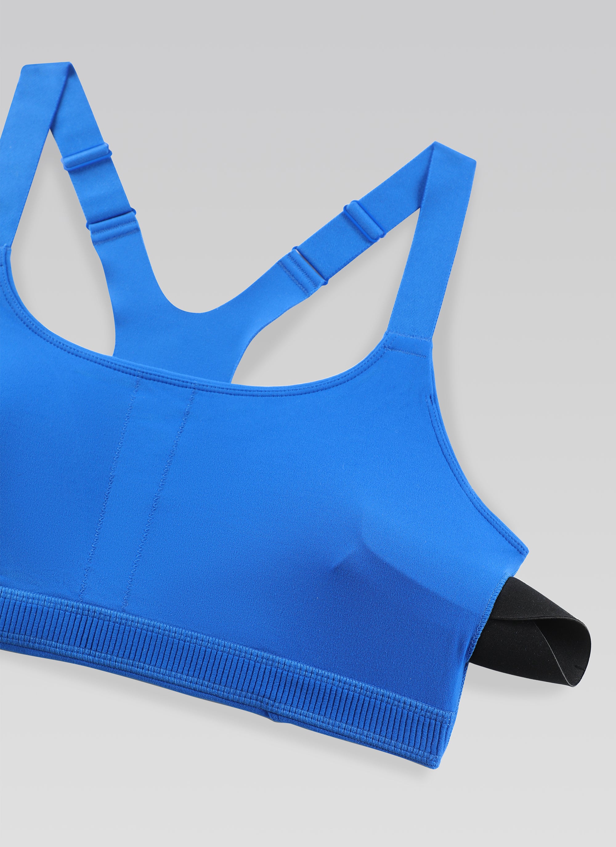 CRZ YOGA Women's Gym Top Butterlift Scoop Neck Bra Adjustable Straps Funkelndes Blau