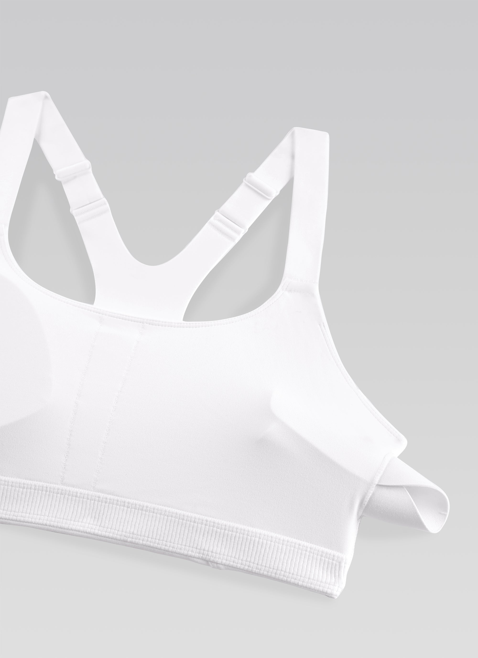 CRZ YOGA Women's Gym Top Butterlift Scoop Neck Bra Adjustable Straps Weiss