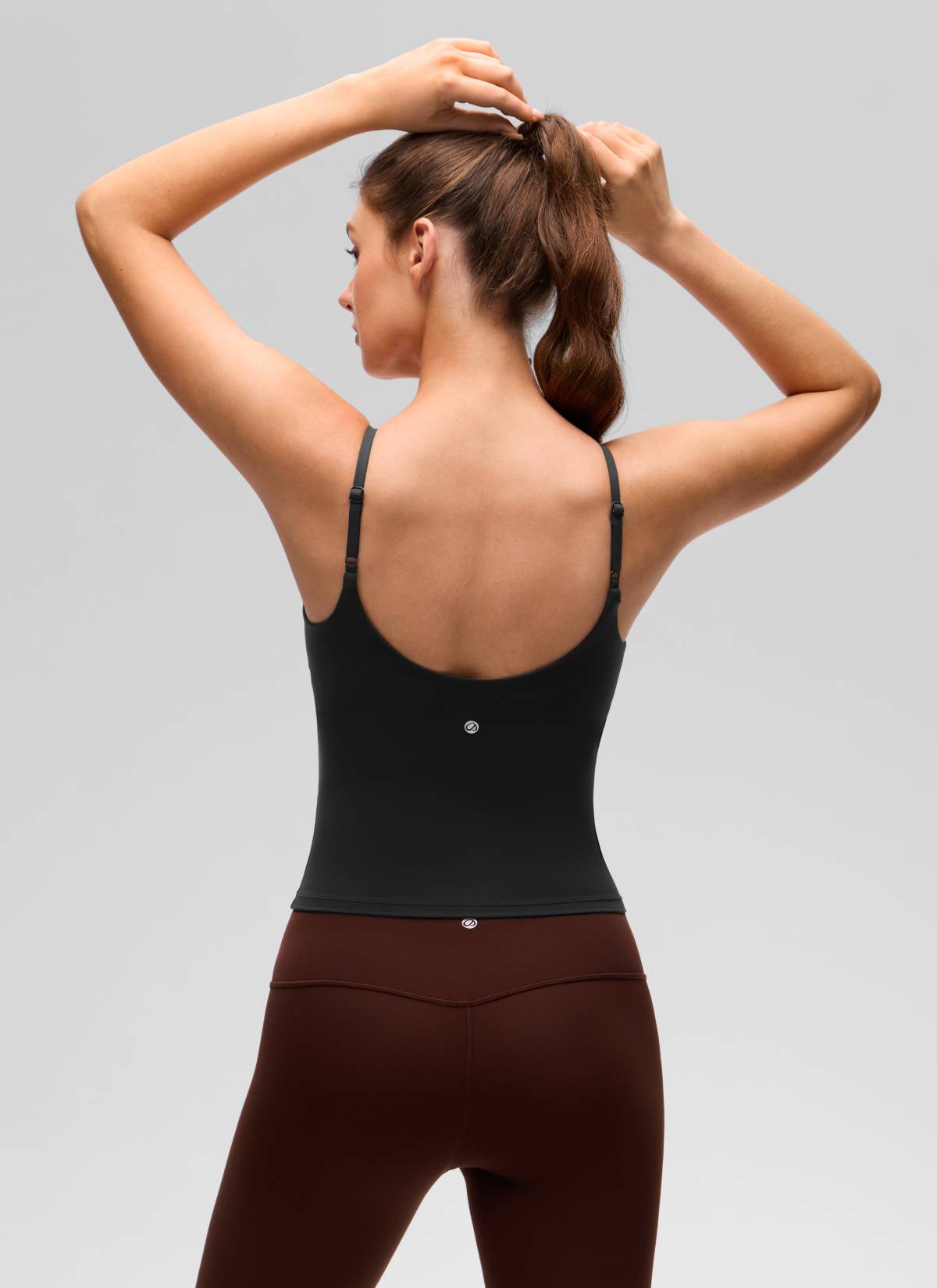 CRZ YOGA Damen Butterluxe Mold Geformter Becher Crop Tank Top Schwarz