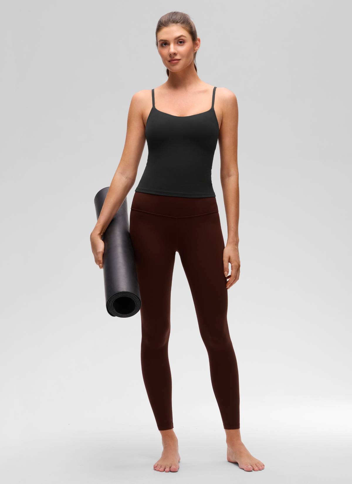 CRZ YOGA Damen Butterluxe Mold Geformter Becher Crop Tank Top Schwarz