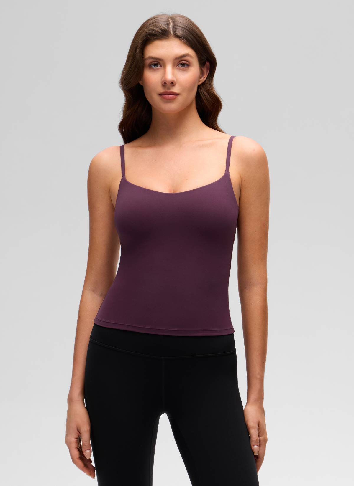 CRZ YOGA Damen Butterluxe Mold Geformter Becher Crop Tank Top Dunkellila