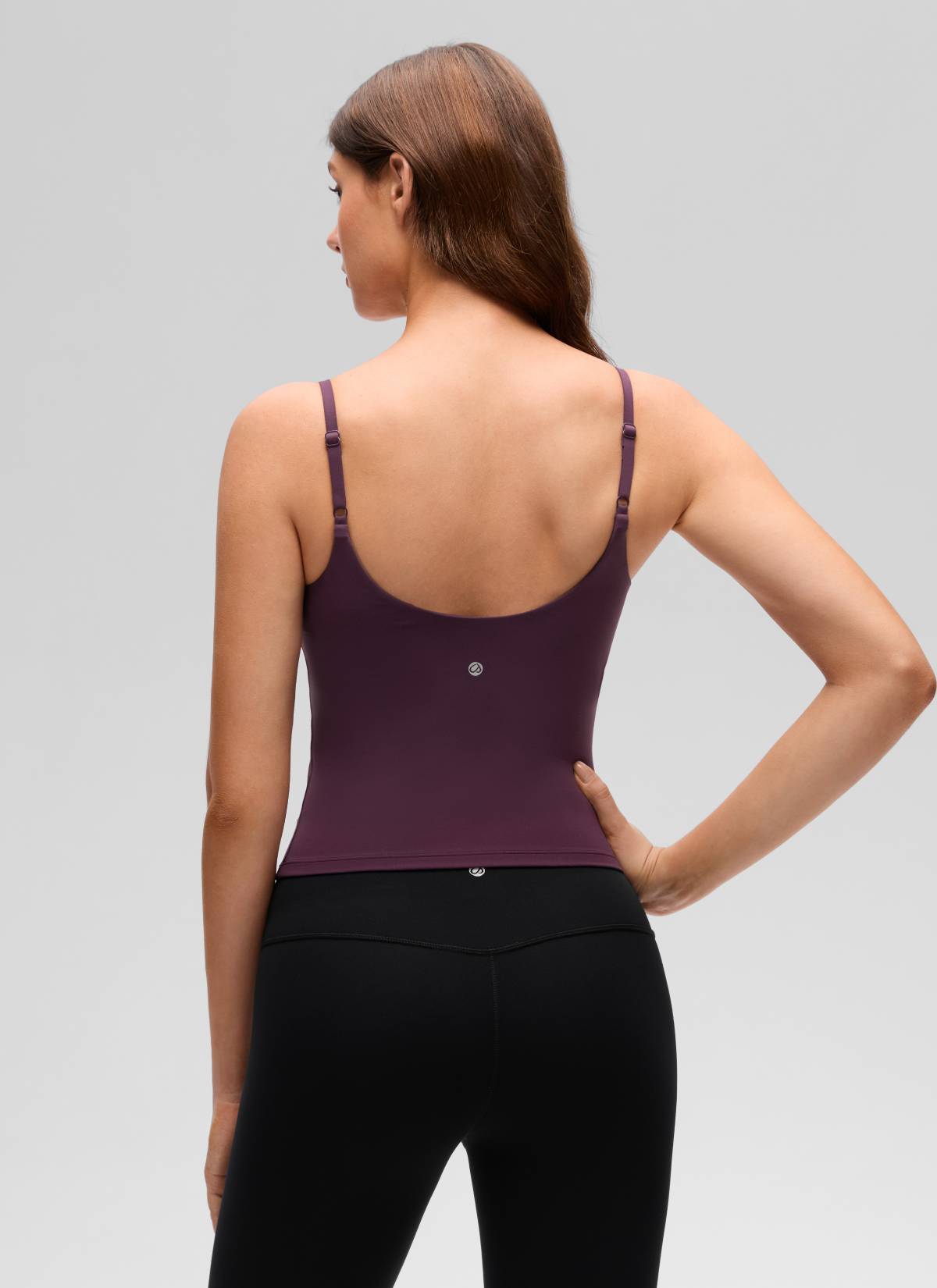 CRZ YOGA Damen Butterluxe Mold Geformter Becher Crop Tank Top Dunkellila