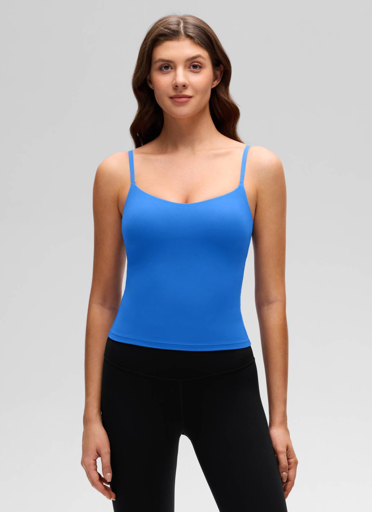 CRZ YOGA Damen Butterluxe Mold Geformter Becher Crop Tank Top Funkelndes Blau