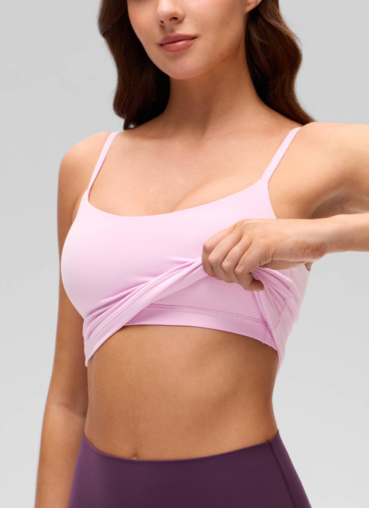 CRZ YOGA Damen Butterluxe Mold Geformter Becher Crop Tank Top Vita Rosa