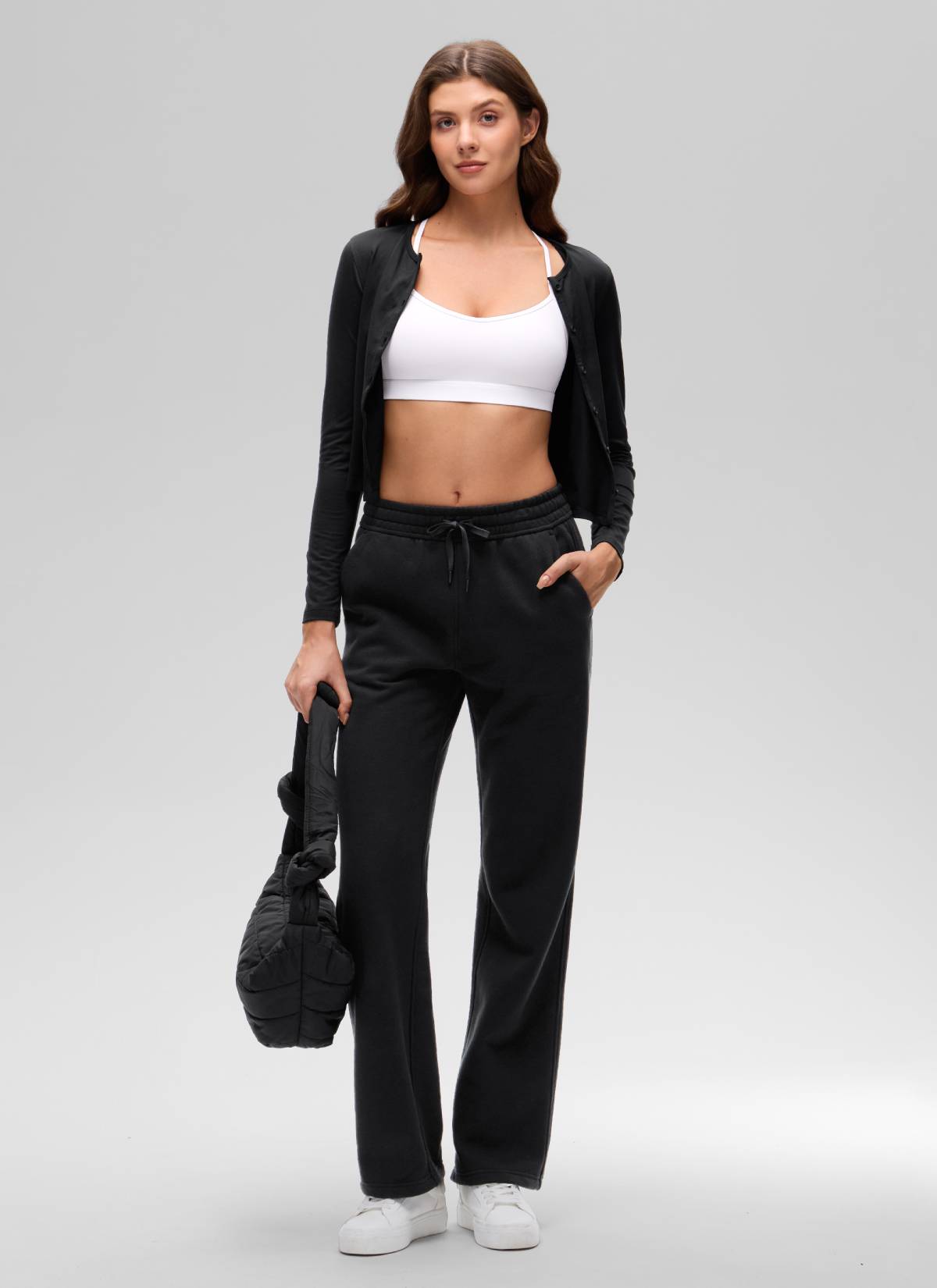 CRZ YOGA Damen Butterluxe Kreuz Zurück Spaghettiträge Sport-BHs Weiss
