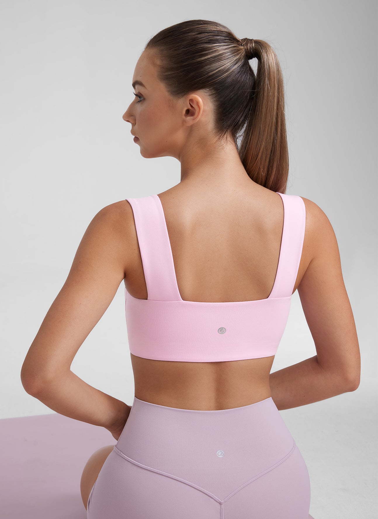 CRZ YOGA Damen Butterluxe Quadratischer Hals Sports BH Vita Rosa