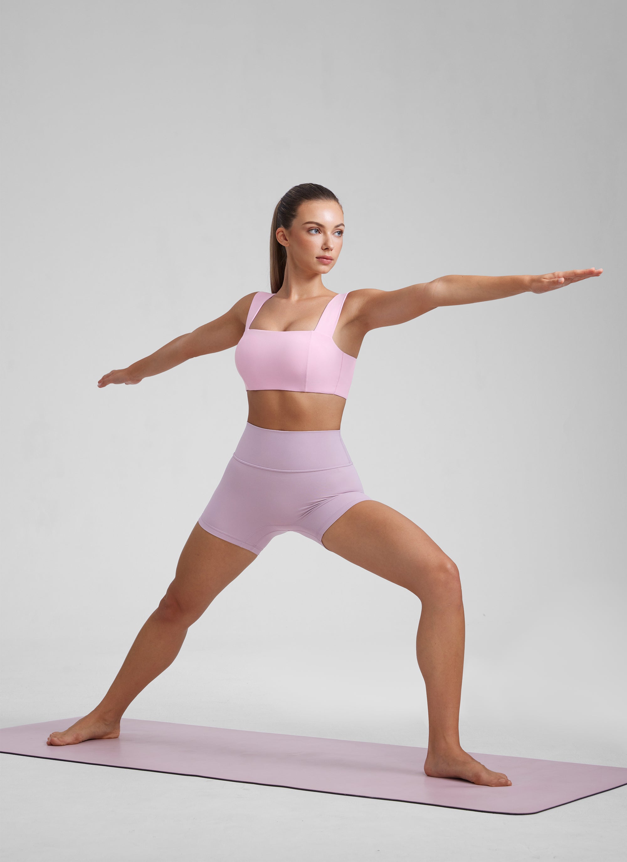 CRZ YOGA Damen Butterluxe Quadratischer Hals Sports BH Vita Rosa