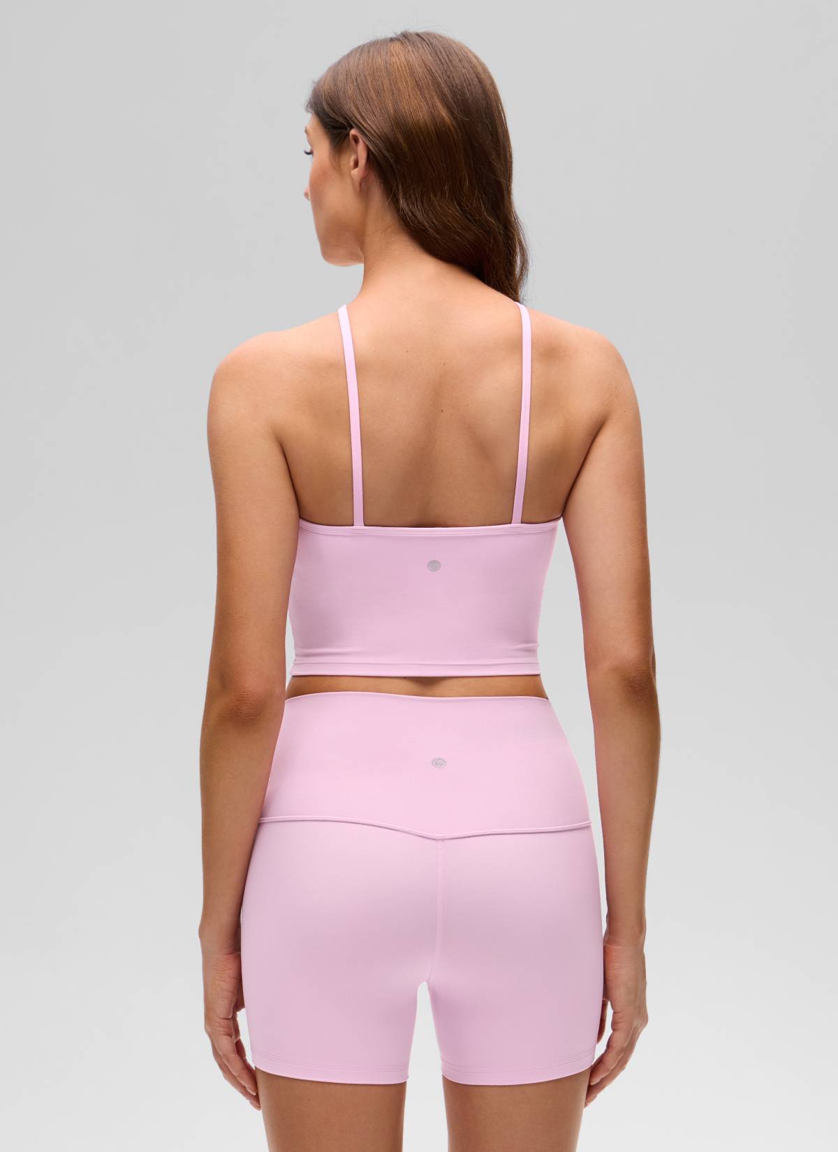 CRZ YOGA Damen Butterluxe Überkreuzter Hals Spaghettiträger Sport BH Vita Rosa