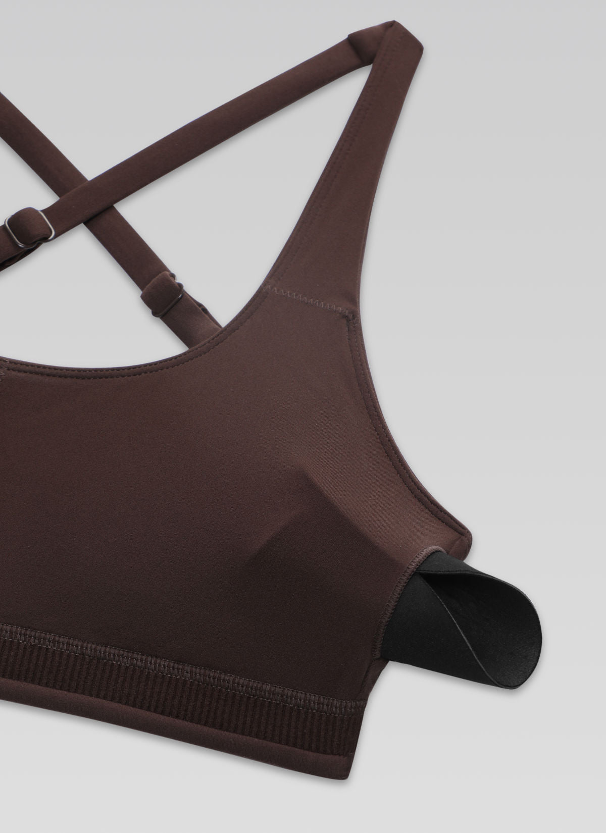 CRZ YOGA Damen Butterlift Kreuz Zurück U-Ausschnitt Sports BHs Heißes Fudge-Brown