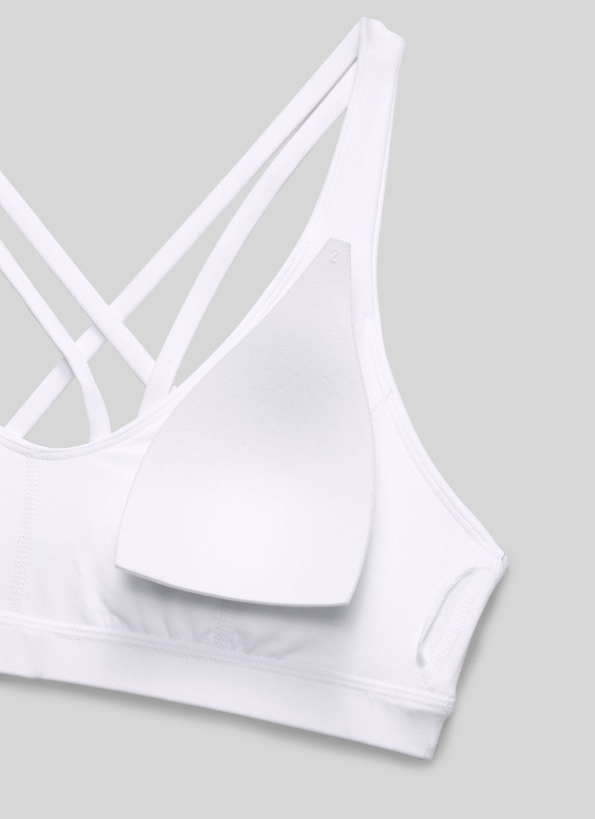 CRZ YOGA Damen Butterlift Riemchen BH Niedriger Schnitt U-Ausschnitt Weiss